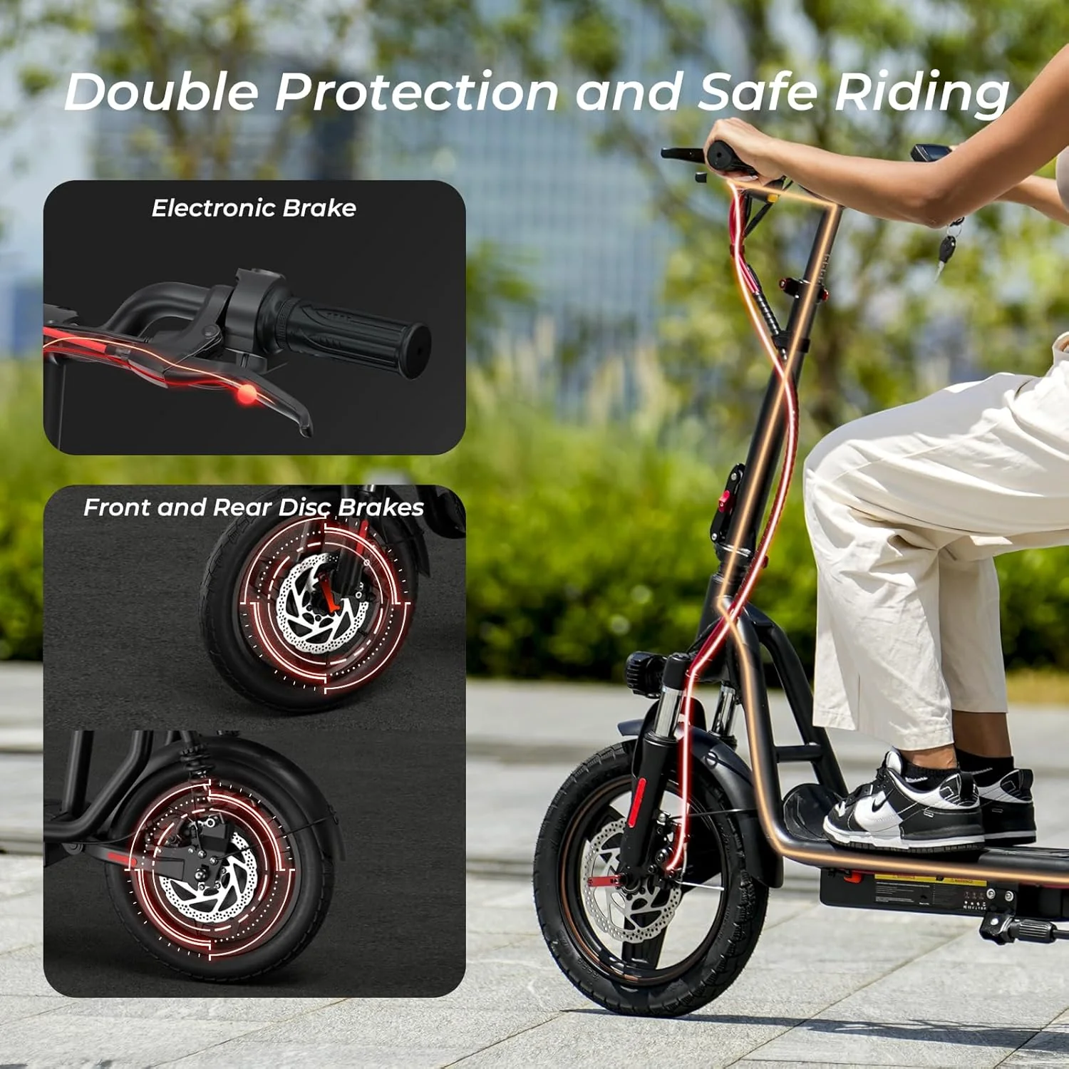 Trottinette électrique iScooter avec siège, autonomie de 60/34 km, vitesse maximale de 45/30/25 km/h, double suspension et panier