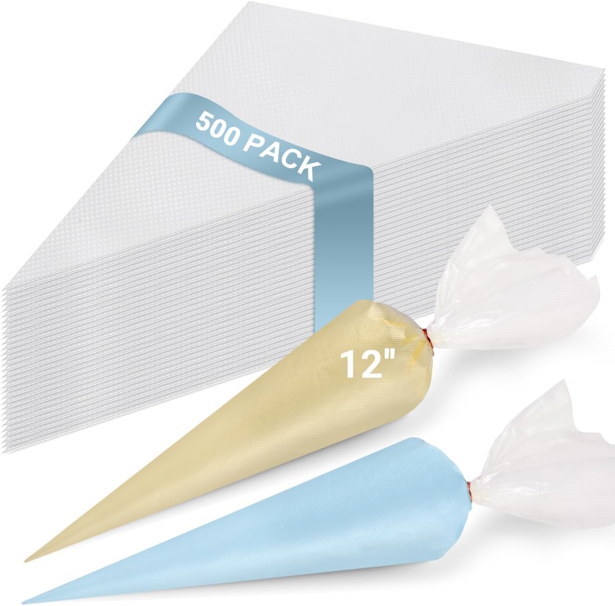 500 Pcs Disposable Piping Bags, 12 Inch Icing Bags, Tipless Piping Bags, Thickened Pastry Bags, Non-Slip & Anti-Burst, Frosting Piping Bags for Cake and Cookie Decoration