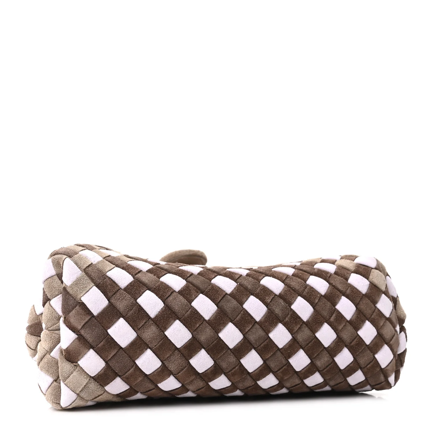 Suede Intrecciato Small The Lauren 1980 Clutch With Chain Praline Musk Washed Brownie