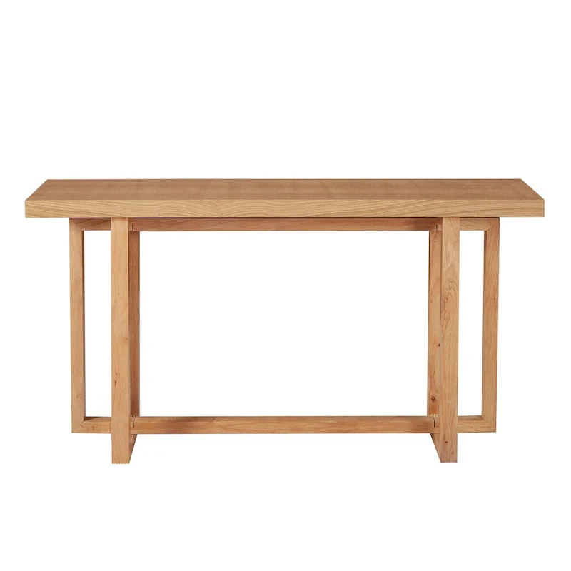 59 in. Rectangular Console Table with MDF Top and Rubberwood Legs