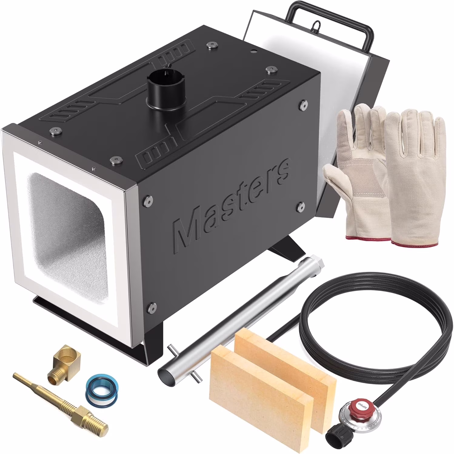 Portable Propane Forge, 2 Burner 2600��F Blacksmithing Forge for Knife Making, Metalworking, Horseshoe Forging, Gas Welding Kit(2 Burne) Image 3