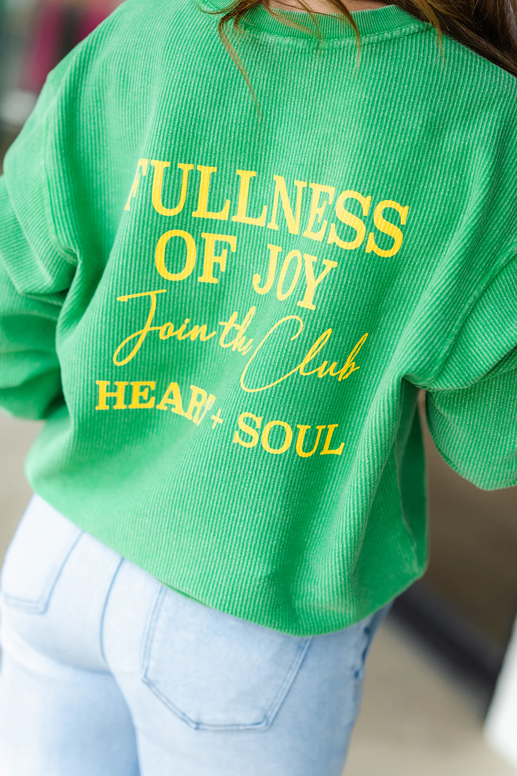 Choose Joy Club Ribbed Graphic Crewneck