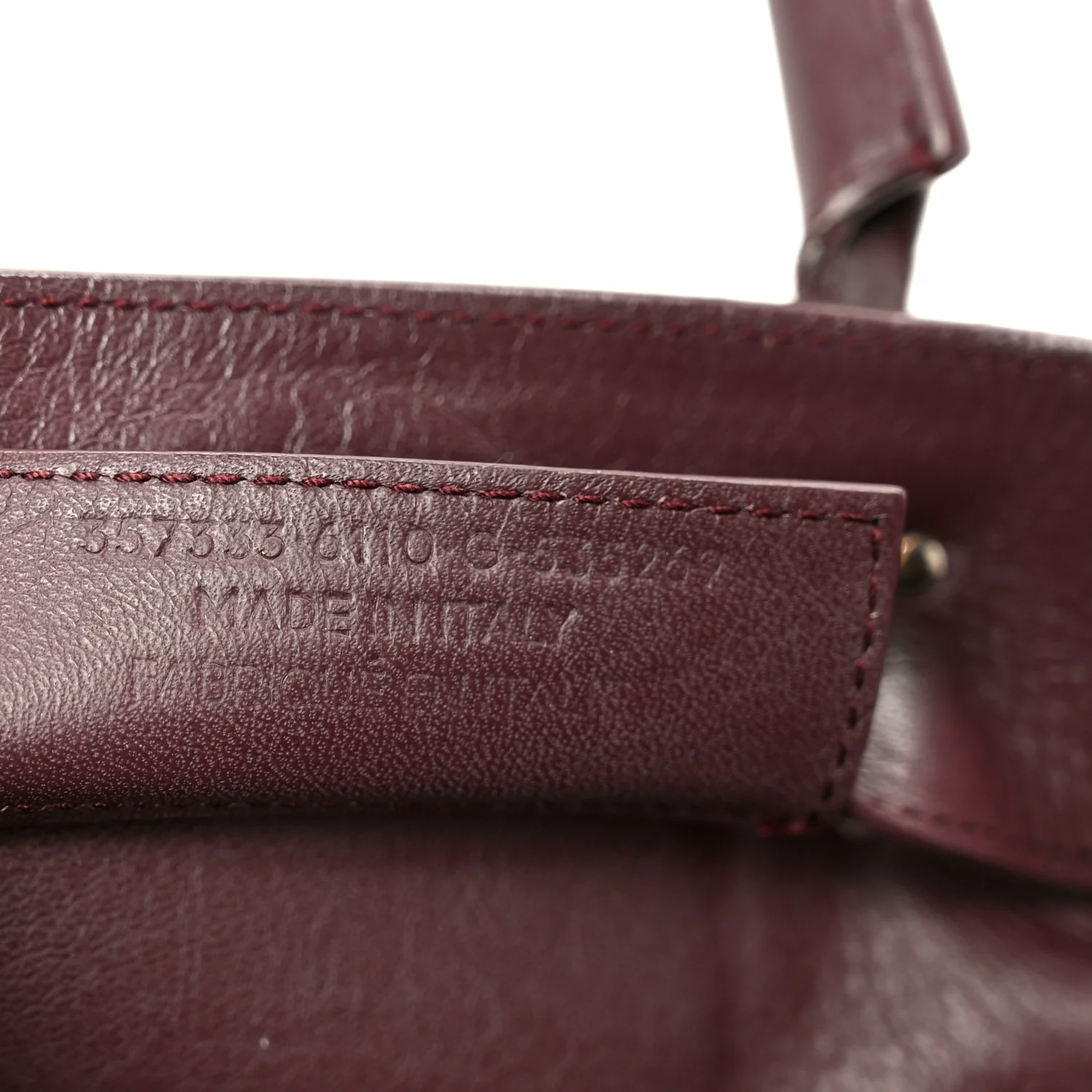 Calfskin Papier Mini A4 Zip Around Tote Rouge Aubergine