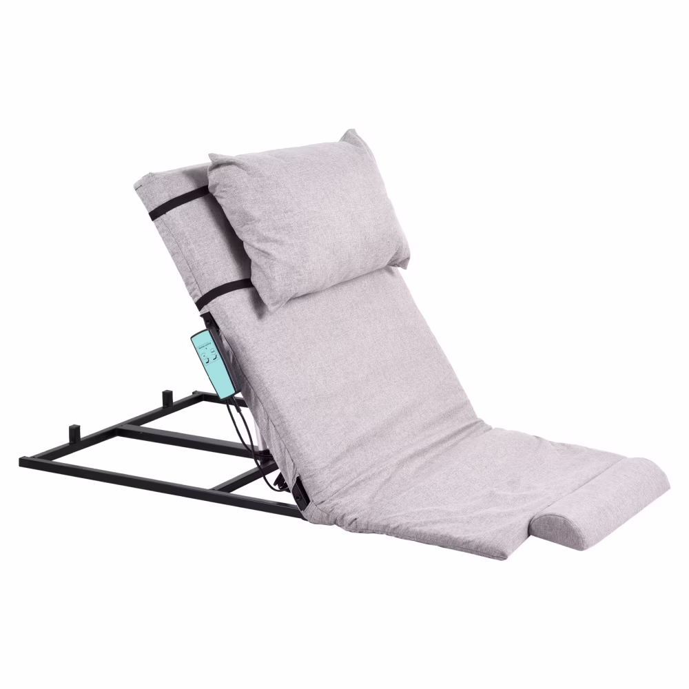Adjustable Power Lifting Bed Backrest for Elderly Patient Injured, Sit-up Back Rest Chair for Neck Lumbar Back Support, Electric Lifting Backrest for Bed (Gray)(Gray)