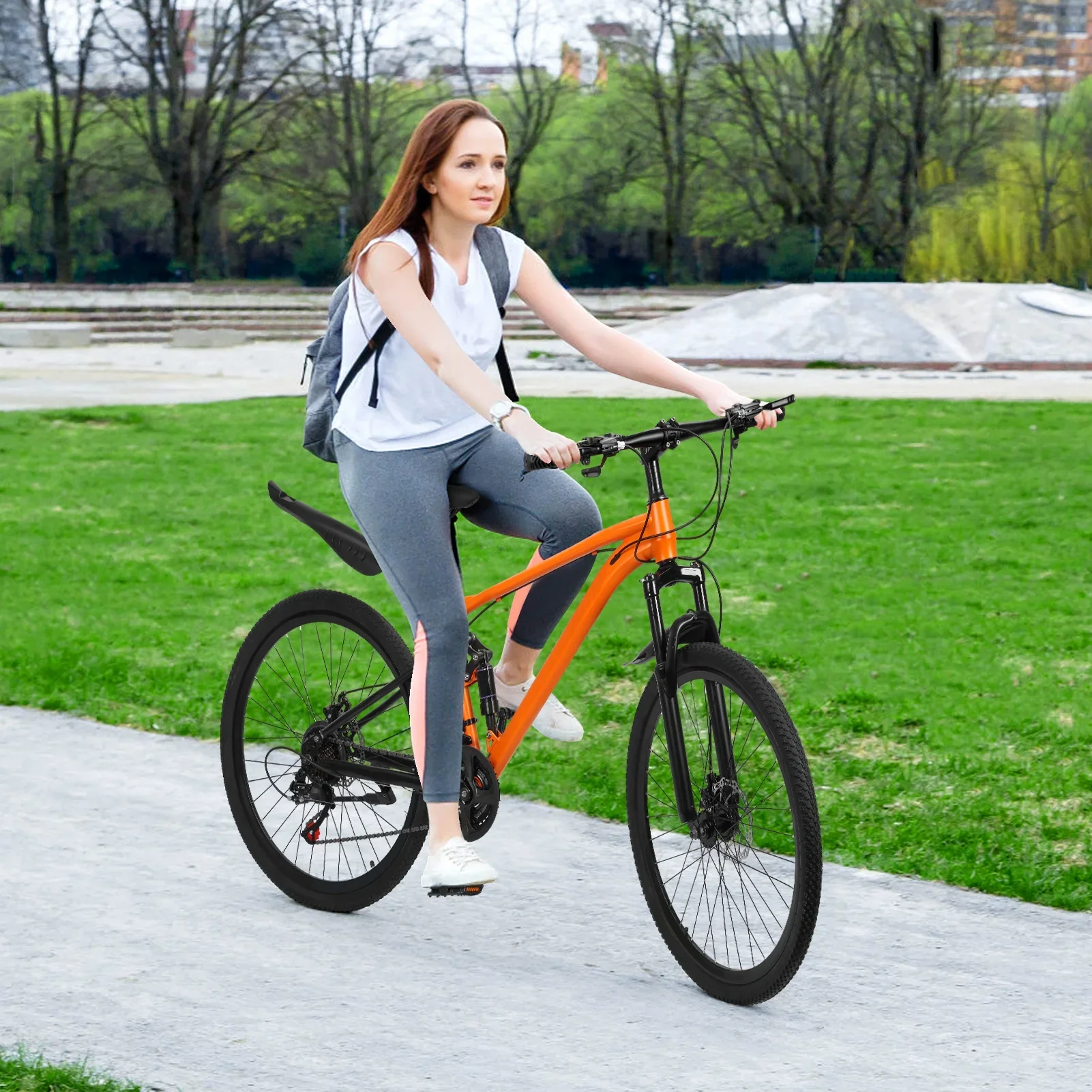 Yirtree 24-Speed Mountain Bike - 16 Aluminum Frame, Dual Suspension & Disc Brakes