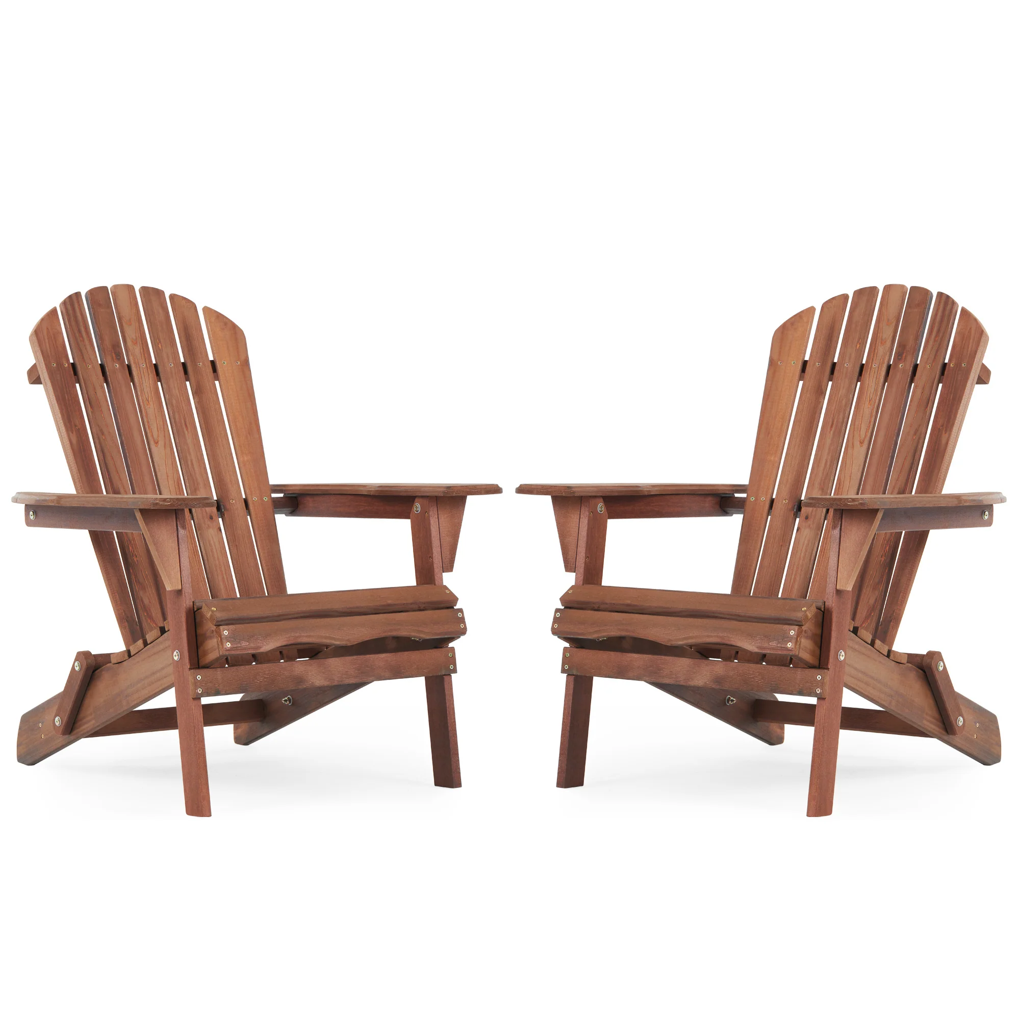 AECOJOY Wooden Outdoor Folding Adirondack Chair Set of 2 Wood Lounge Patio Chair for Garden, Lawn, Backyard, Deck, Pool Side, Fire Pit