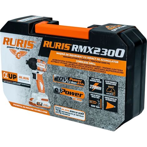 Visseuse à Chocs Sans Fil RURIS RMX2300 20V 230 Nm Brushless - 3300 tr/min, Hex 1/4, Vis M8-M18, LED - Livré sans Batterie — vue 3