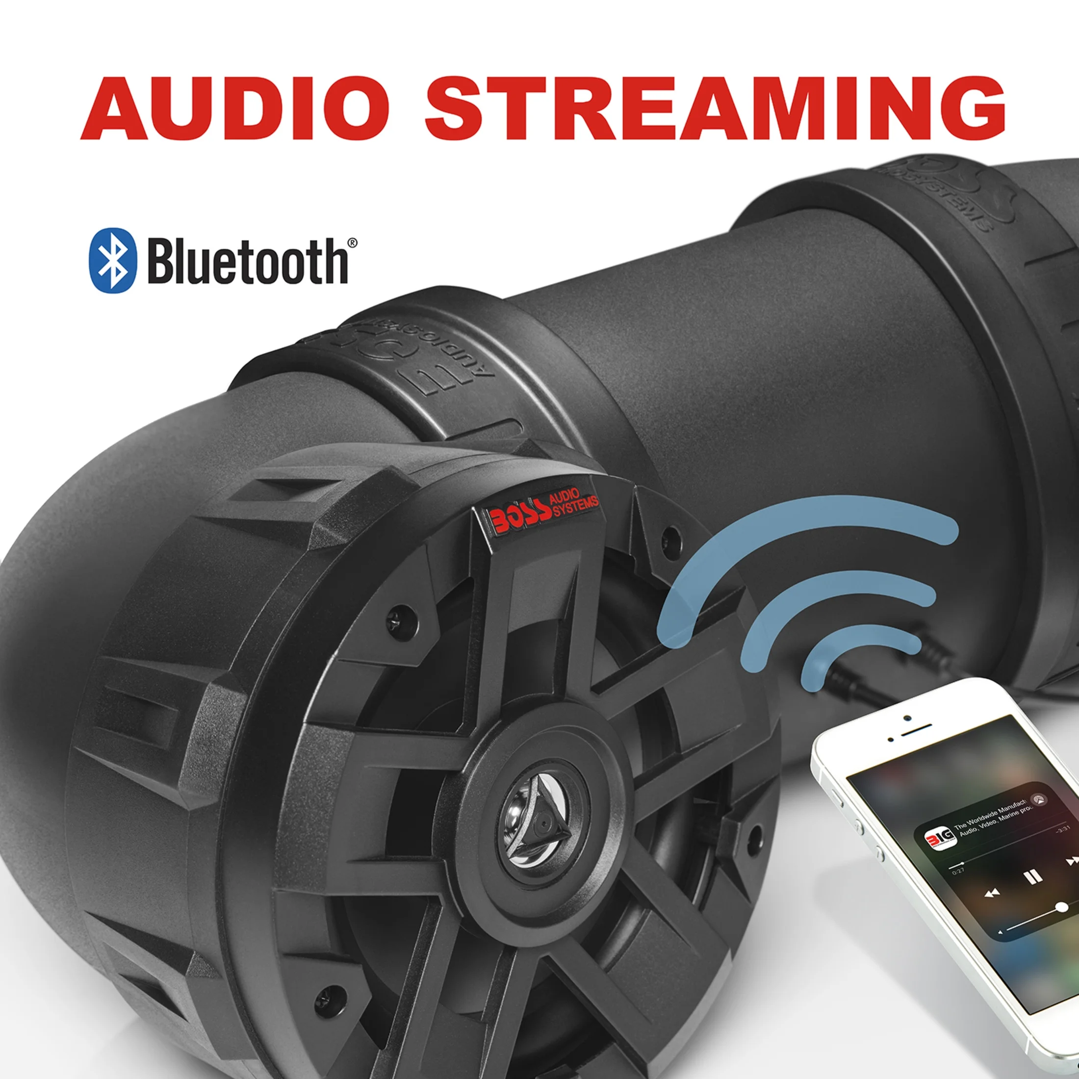 BOSS Audio Systems ATV6.5B ATV UTV Sound System - 6.5 in Speakers, 1 in Tweeters, Full Range, IPX5 Weatherproof, Bluetooth, Built - in Amplifier, Golf Cart Compatible
