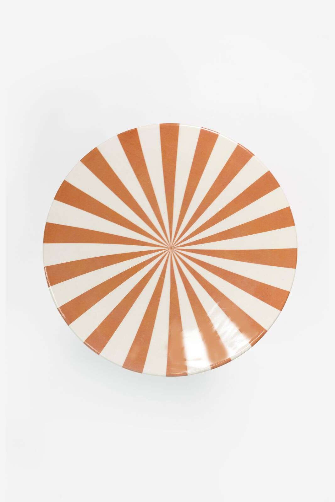 Terracotta gestreepte mushroom bijzettafel