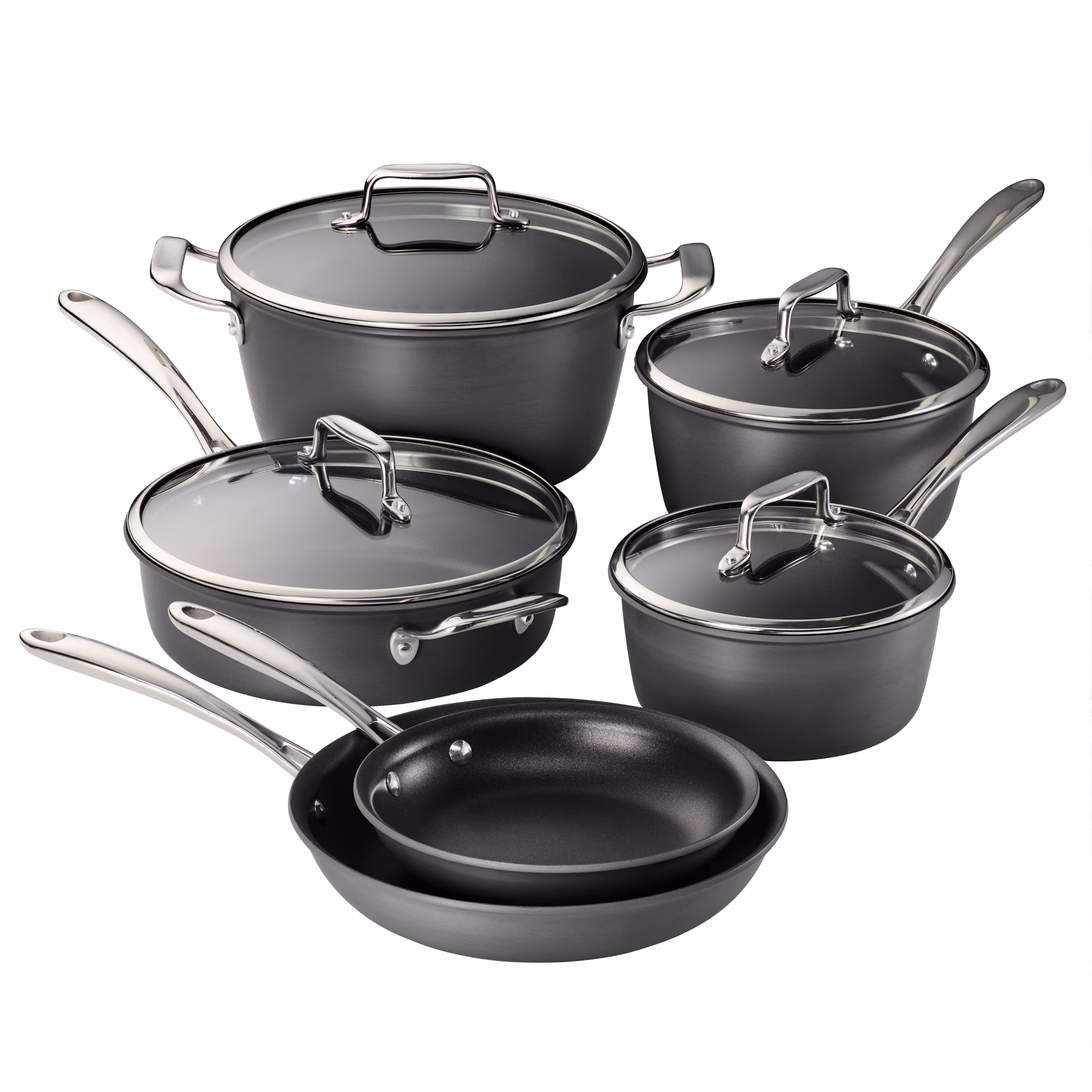 Tramontina Gourmet 10 Pc Hard Anodized Aluminum Nonstick Cookware Set(10)