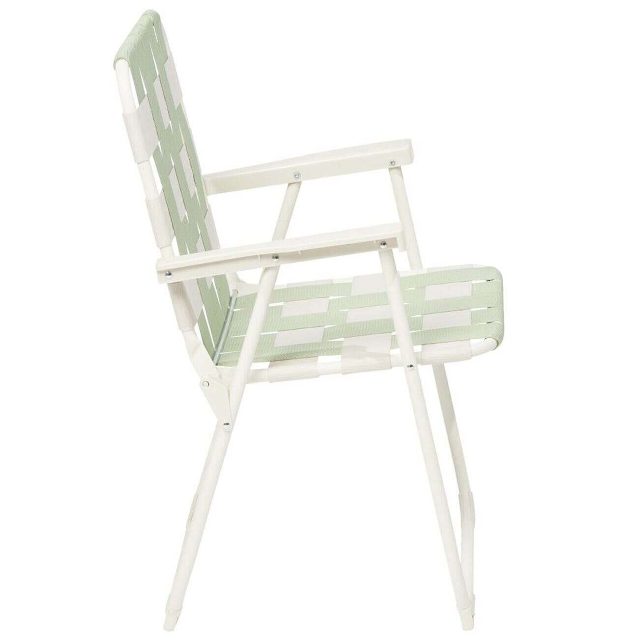 Chaise camping pliable motif quadrillage vert L58xP58xH80