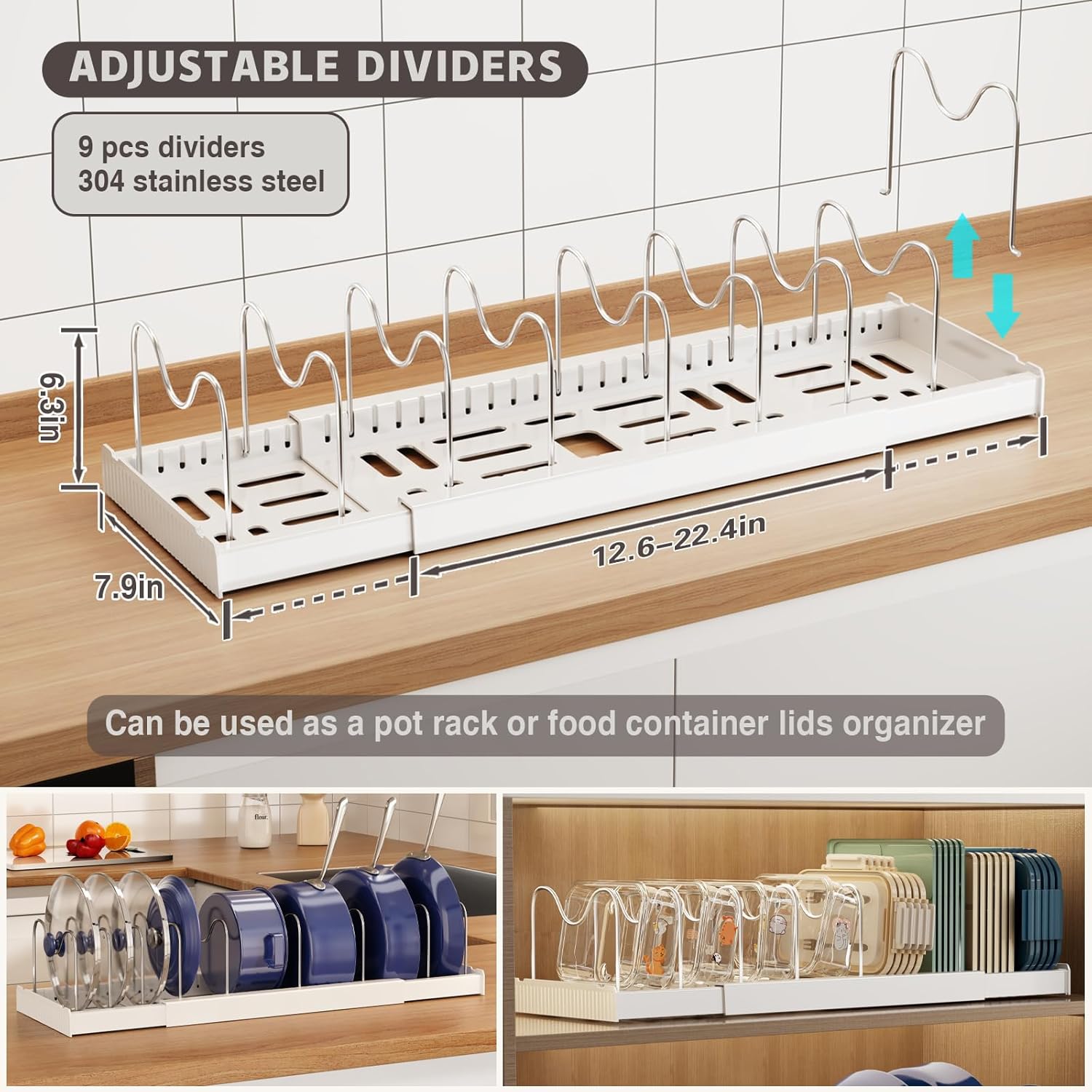 Magheo 2 Pack Expandable Food Storage Container Lid Organizers, 22