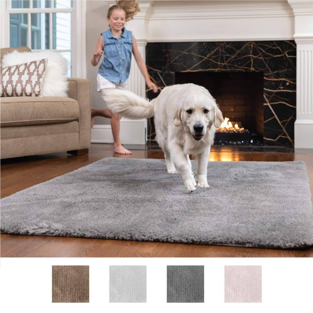 Gorilla Grip Soft Faux Fur Area Rug, Washable, Shed and Fade Resistant, Grip Dots Underside, Fluffy Shag Indoor Bedroom Rugs, Easy Clean, for Living