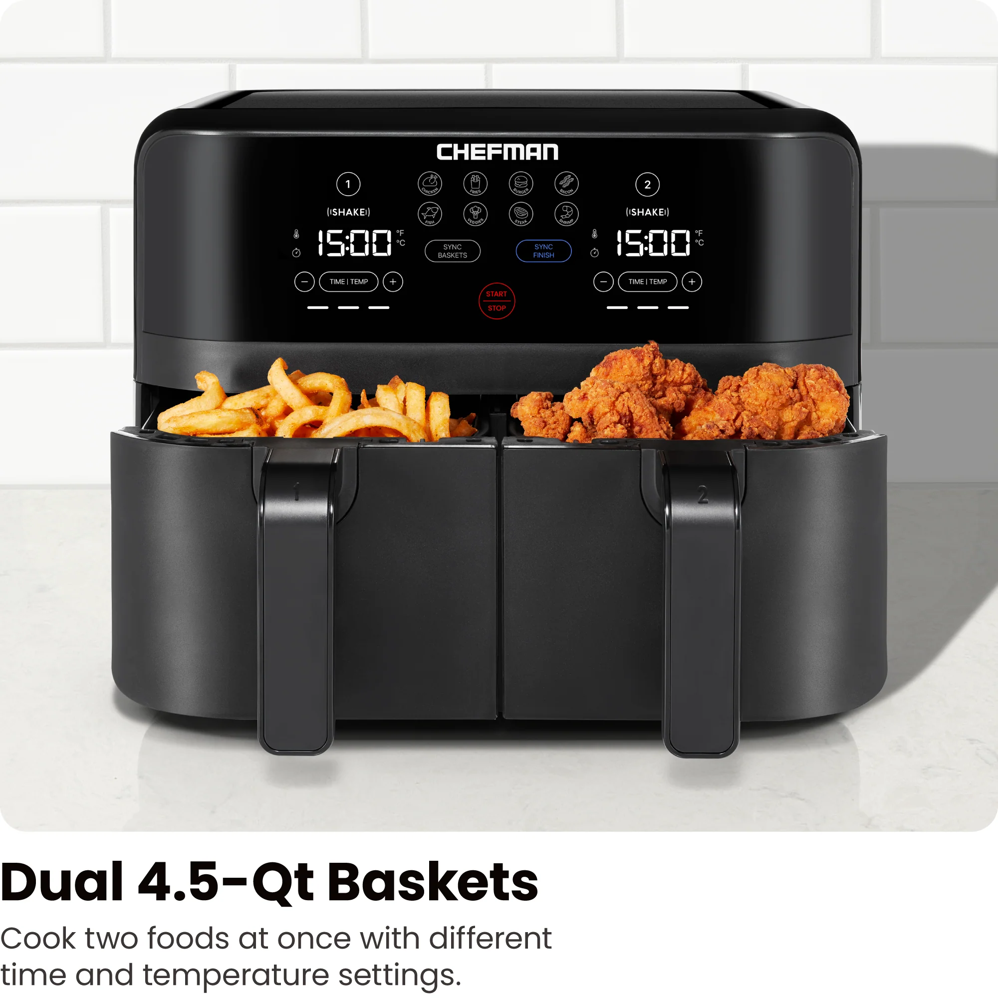 Double-Basket Air Fryer - 9 Quart
