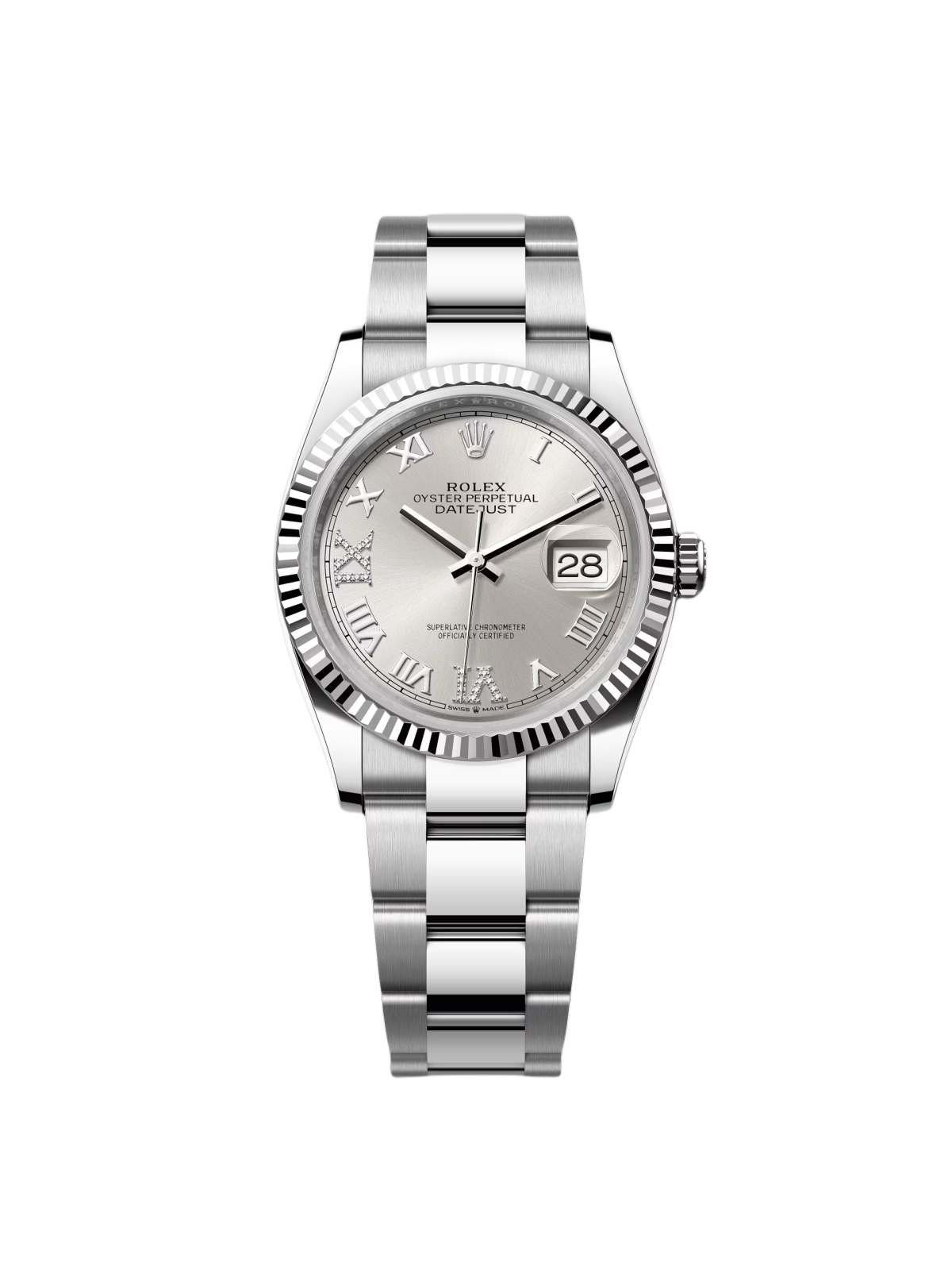 【Super Clone】RLX  Datejust 36mm 126234 White Roman Dial Oyster Stainless Steel Mens