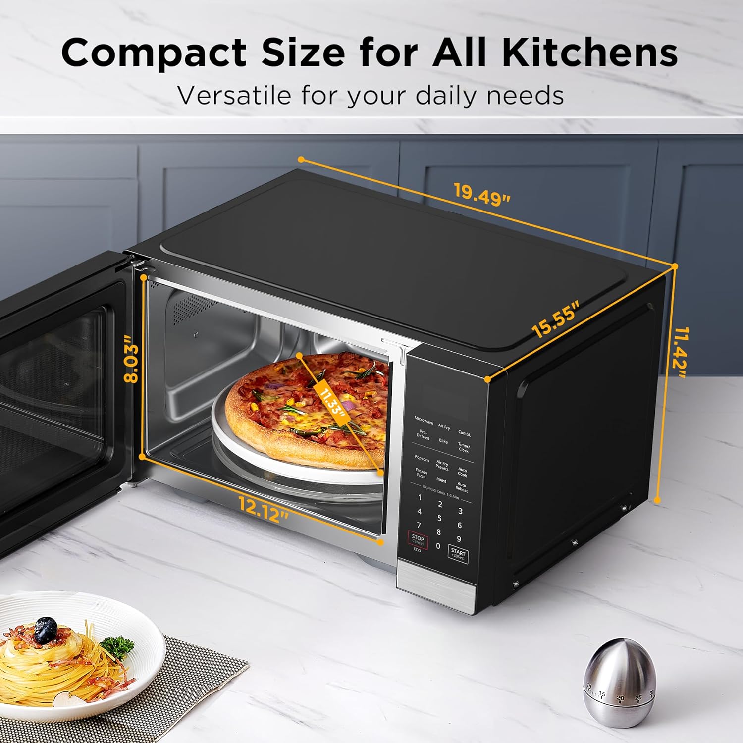 BLACK+DECKER 5-in-1 Microwave Oven Air Fryer Combo, 0.9 Cu.Ft, 900W