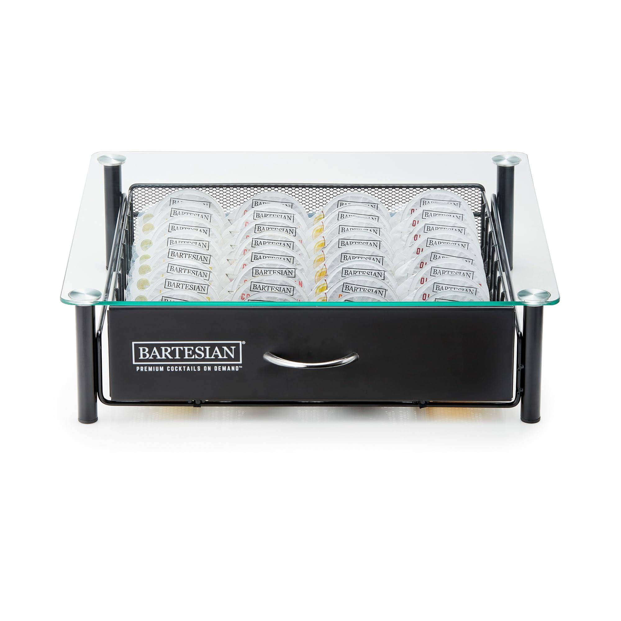 Bartesian Cocktail Capsule Storage Drawer Organizer - Stylish Mixology Cocktails Drink Mixer Holder Dispenser - Home Bar Accessories for Cocktail
