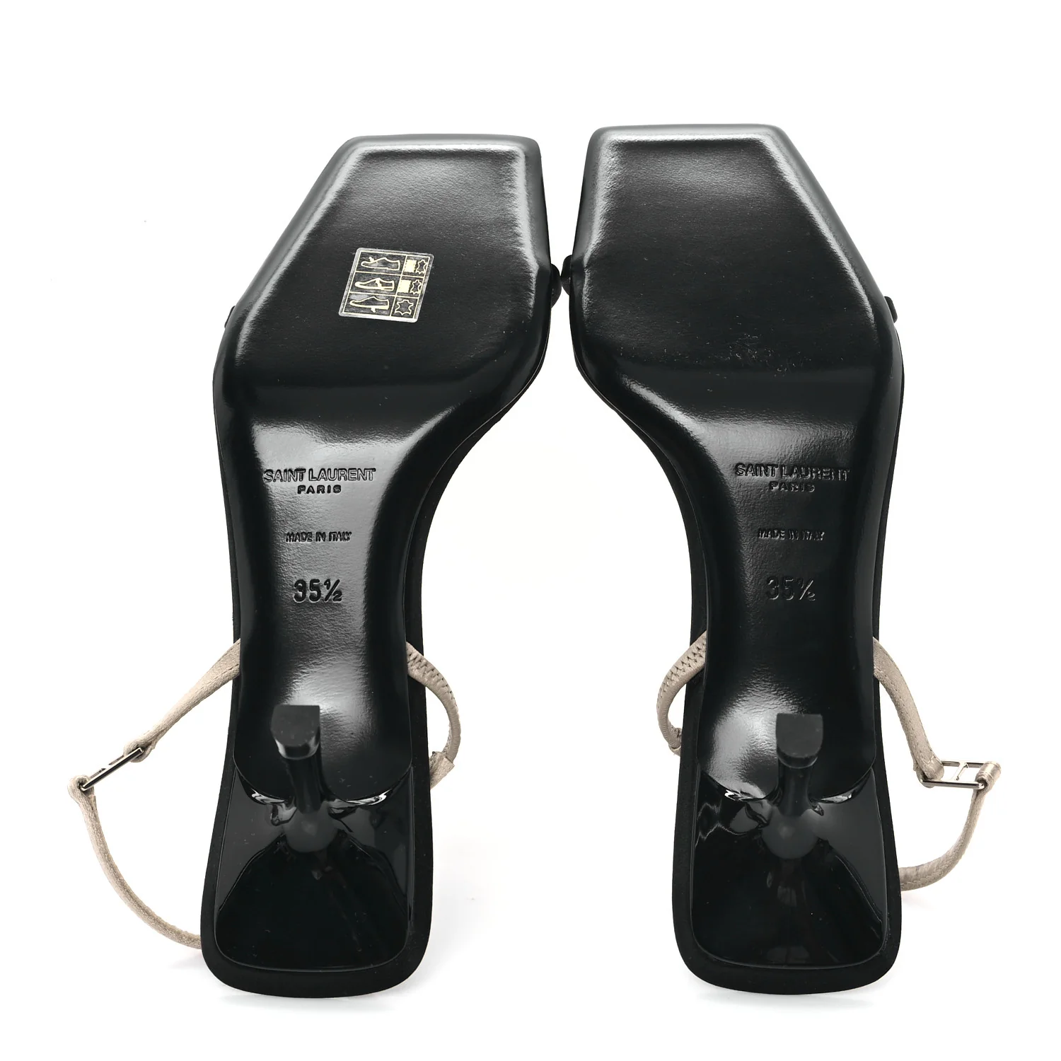 Satin Slingback Jaspe 55 Sandals  35.5 Black Partridge Pink
