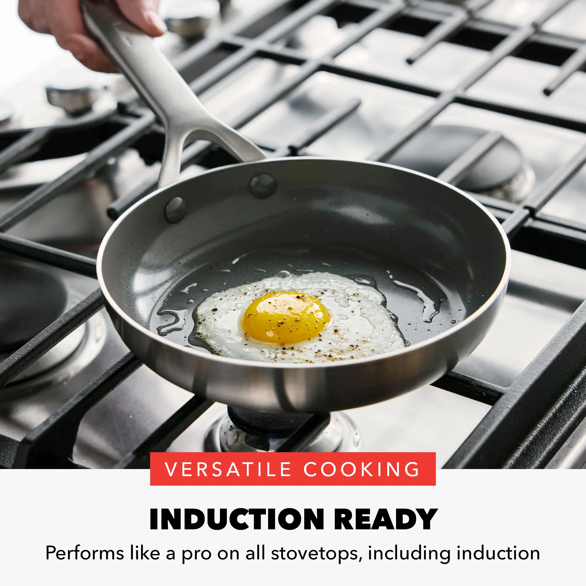 Greenpan Bobby Flay 10 - Piece Stainless Steel Cookware Set, Ceramic Nonstick Fry Pans, Dishwasher Safe