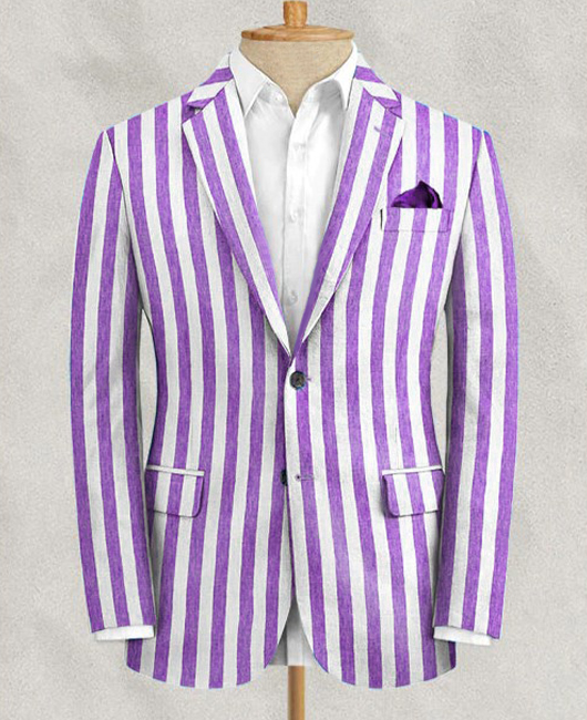 Blazer à rayures color block tendance, deux boutons et deux poches