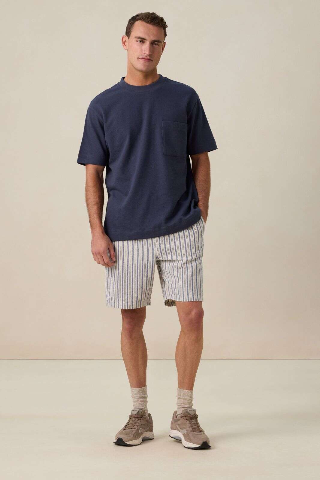 Donkerblauw boxy T-shirt