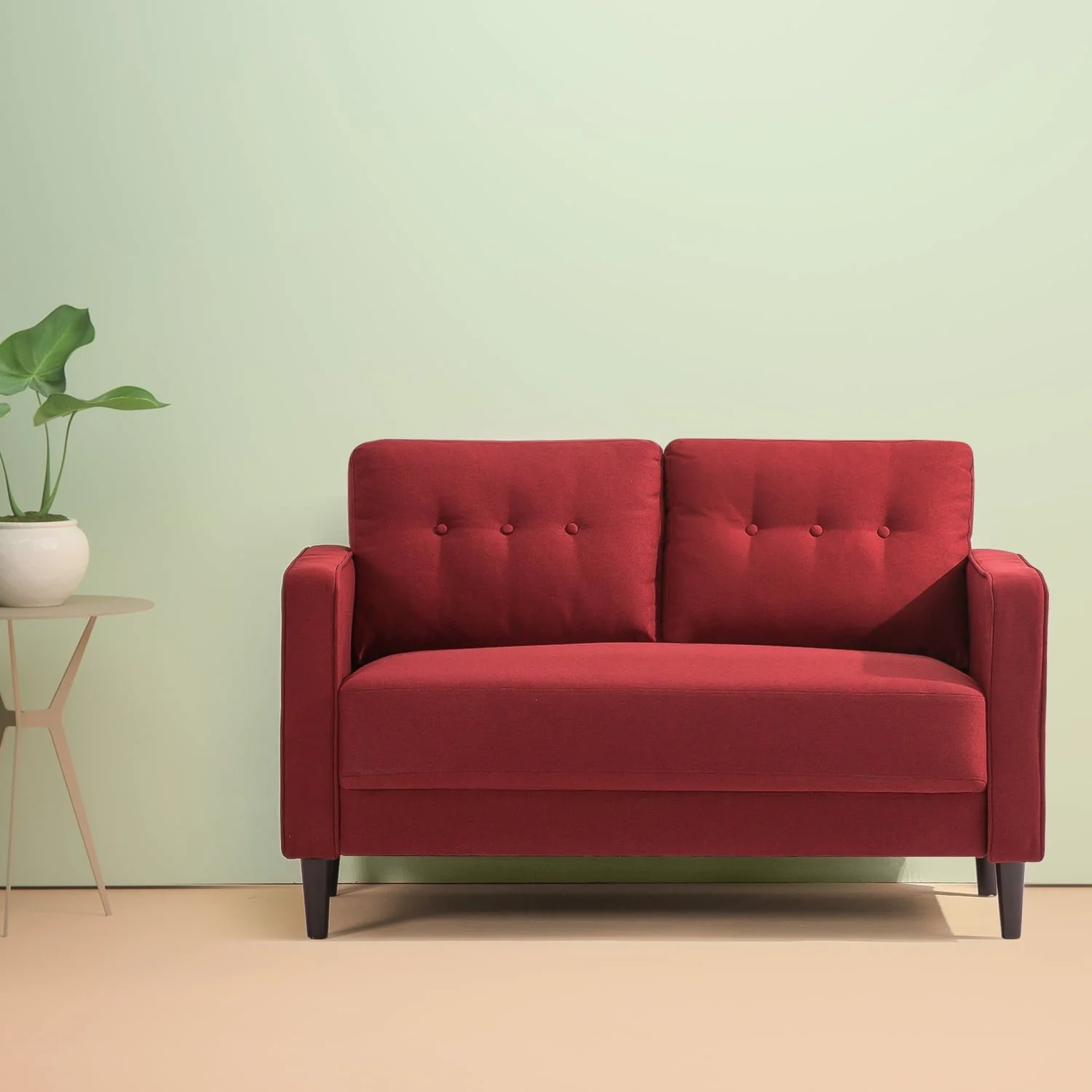 Mikhail 2 Seater Loveseat, Ruby Red