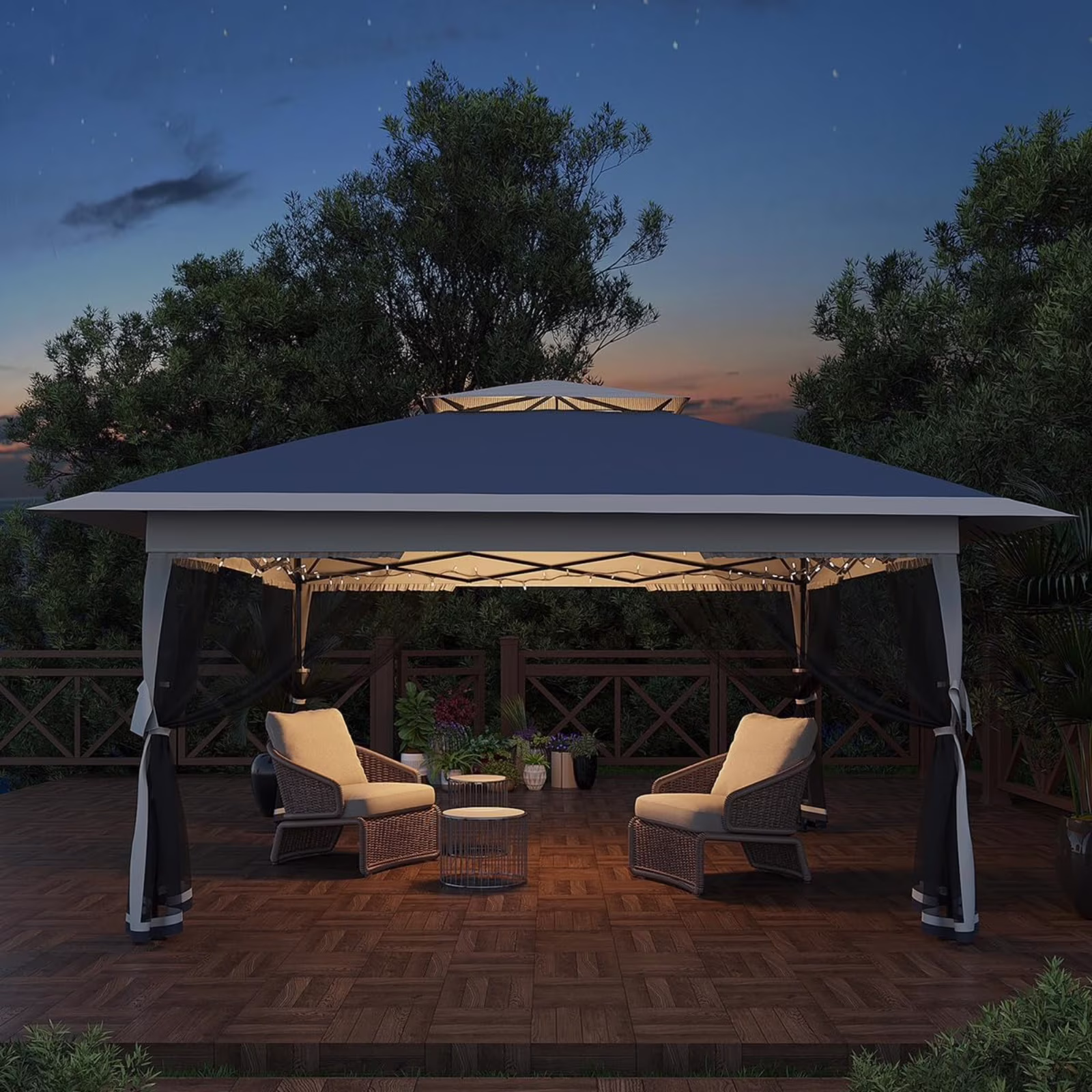 M optimized 13' x 13' Pop up Canopy Tent with Netting Sidewalls, Outdoor Gazebo Tent Gazebo Shade Shelter for Backyard, Garden, Deck, Lawn