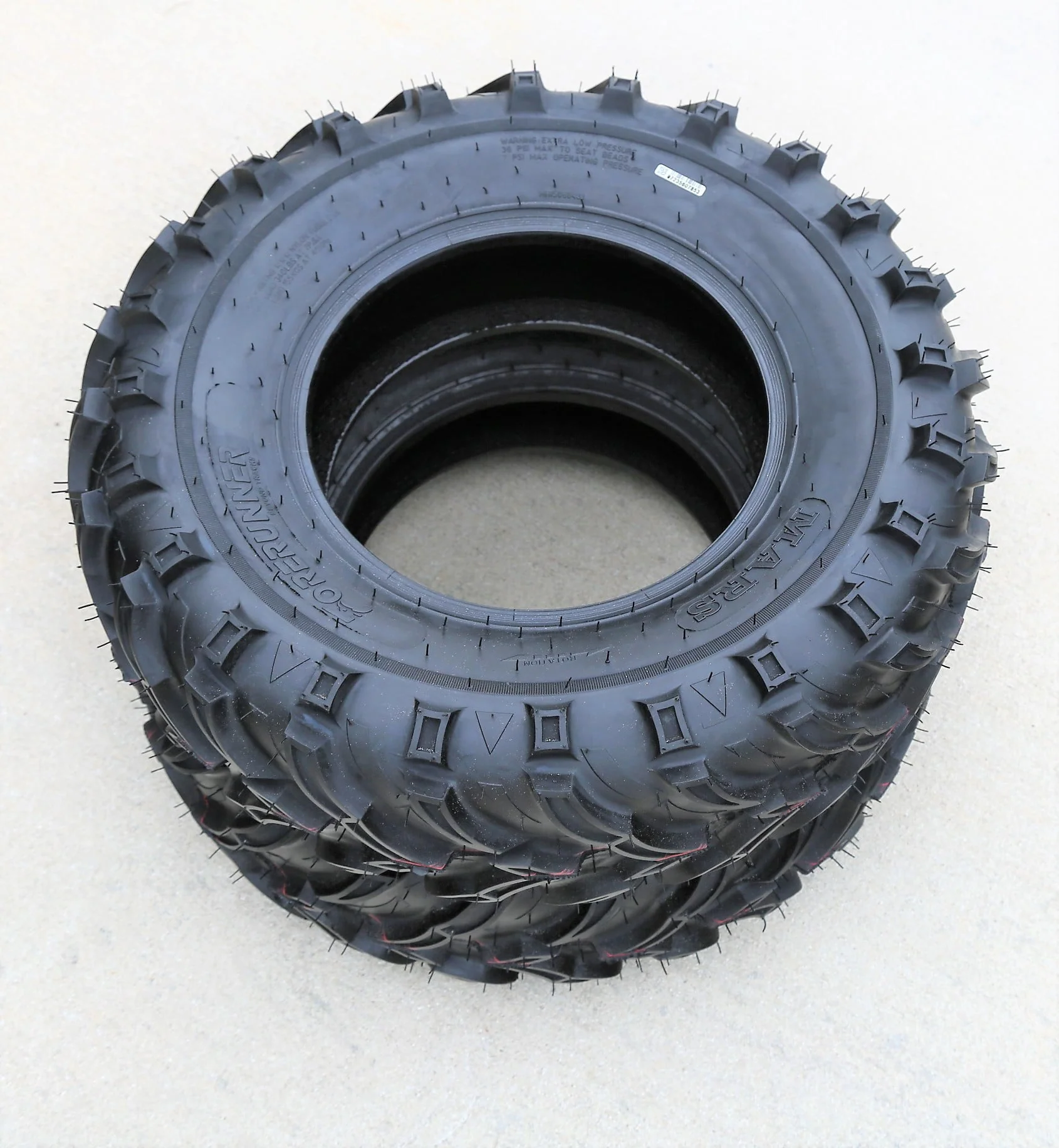 Pair of 2 (TWO) Forerunner Mars B 25x10 00 12 25x10 12 50F 6 Ply MT M/T Mud ATV UTV Tires Image 3
