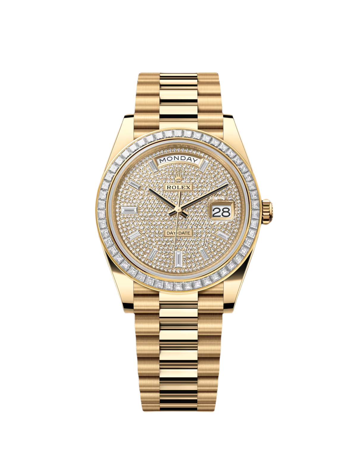 【Super Clone】RLX Day-Date 40mm 228398TBR-0036 Diamond Paved Dial President Watch