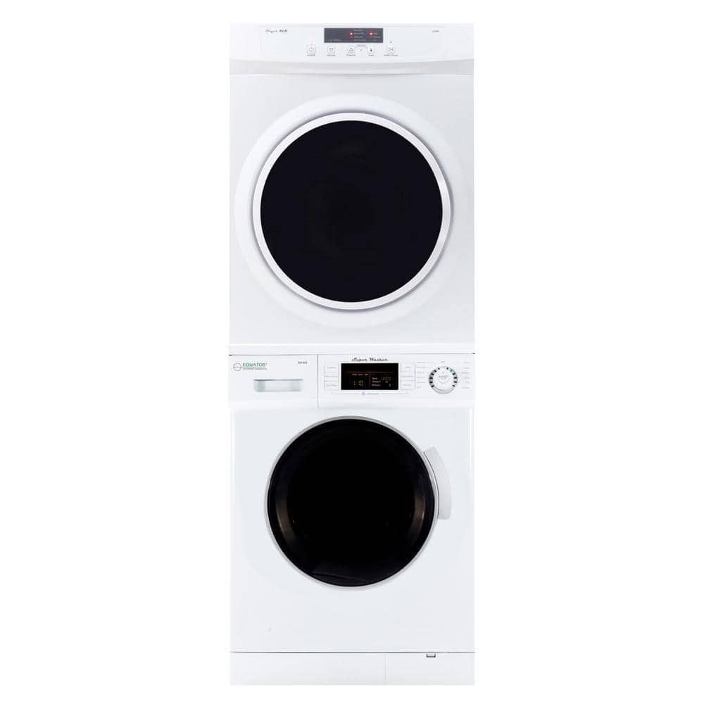Deco Compact 110-Volt Stacked Laundry Center in White 1.6 Cu. ft. Washer and 3.5 Cu. ft. Electric Dryer