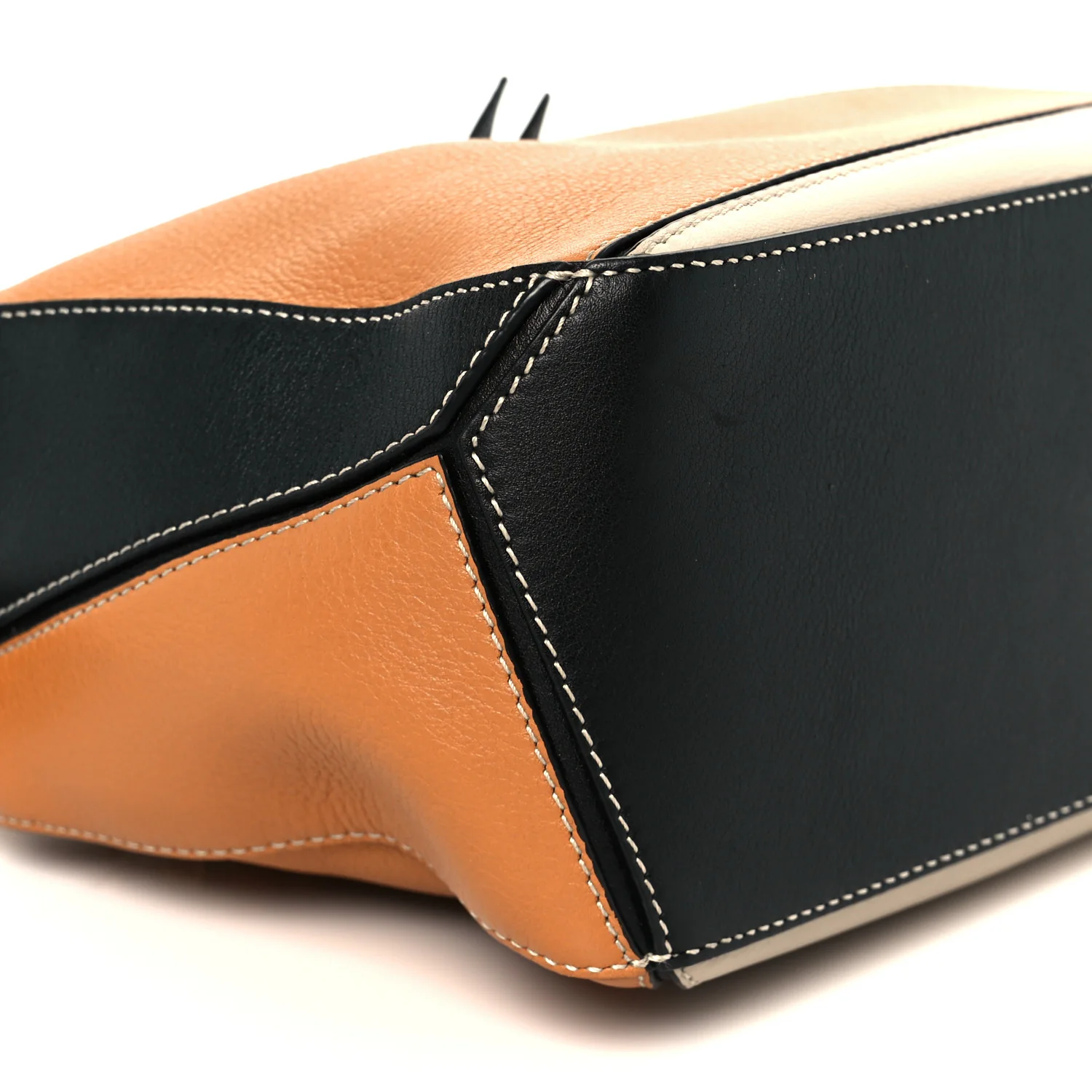Calfskin Small Puzzle Bag Amber Light Oat Black