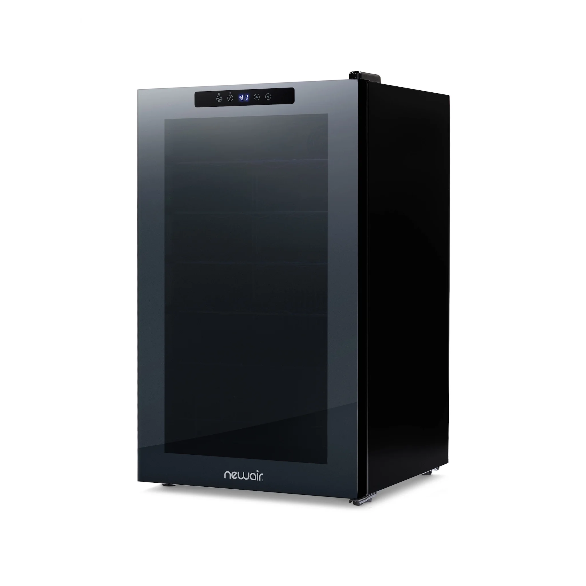 Newair Shadow Series Wine Cooler Refrigerator 24 Bottle, Freestanding Mirrored Wine Fridge with Double - Layer Tempered Glass Door & Compressor Cooling for Reds, Whites, and Sparkling Wine