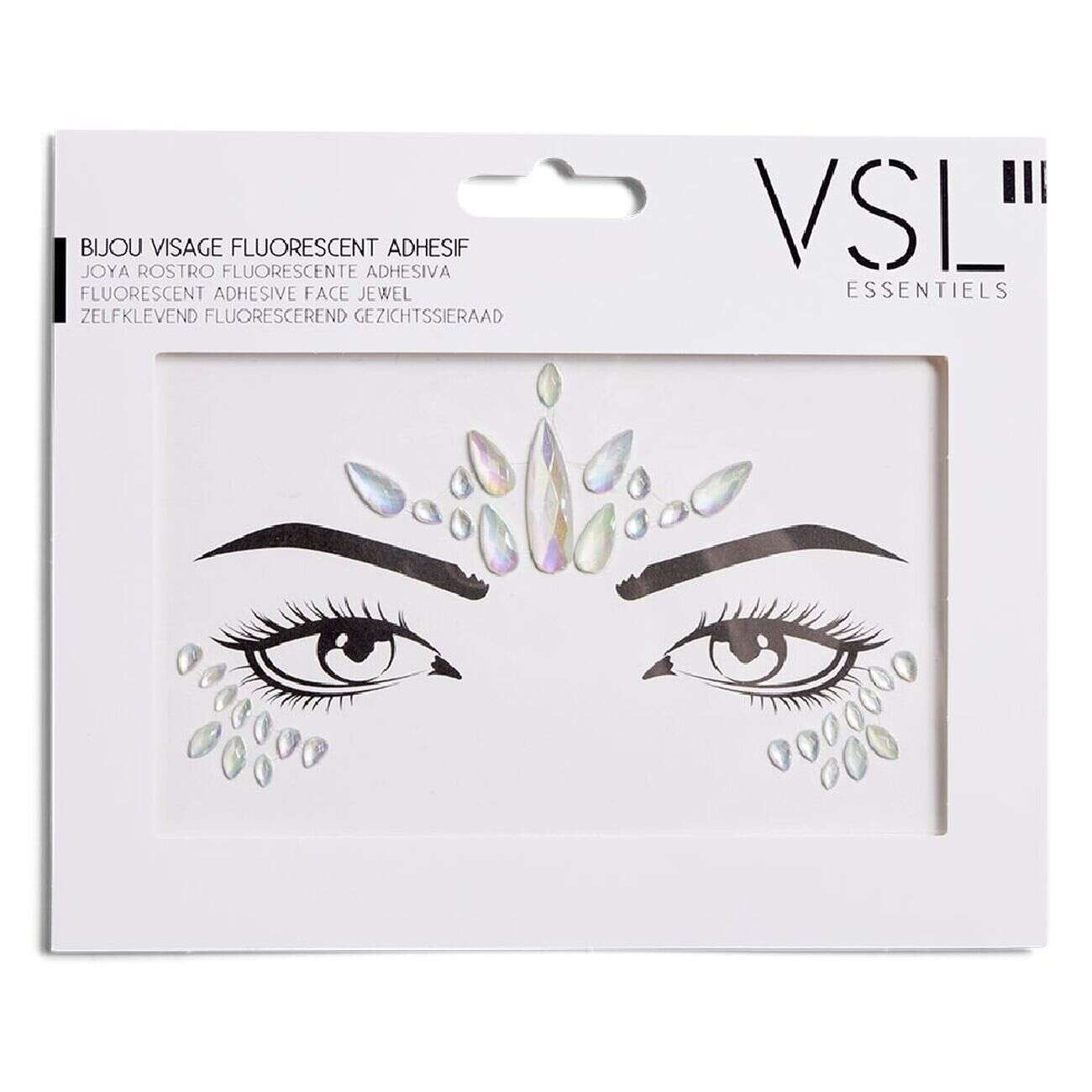 Bijoux de visage adhésifs iridescents - 3 modèles