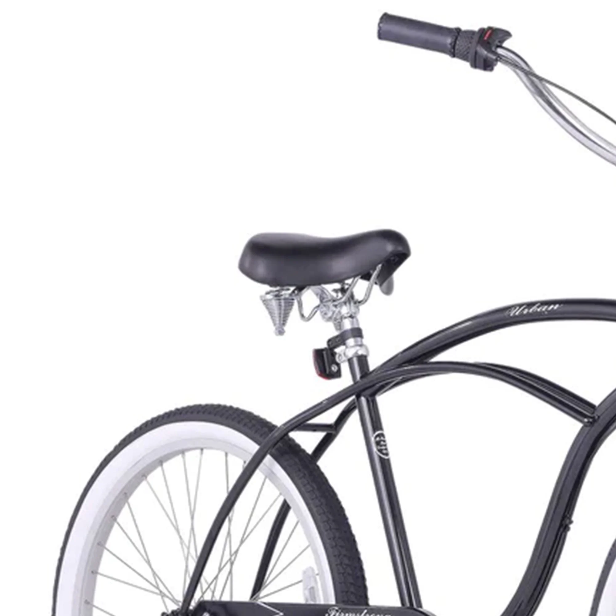 Urban Man 3-Speed Men's 26 Inch Beach Cruiser Riding Bike, Black(Black) - Image 4