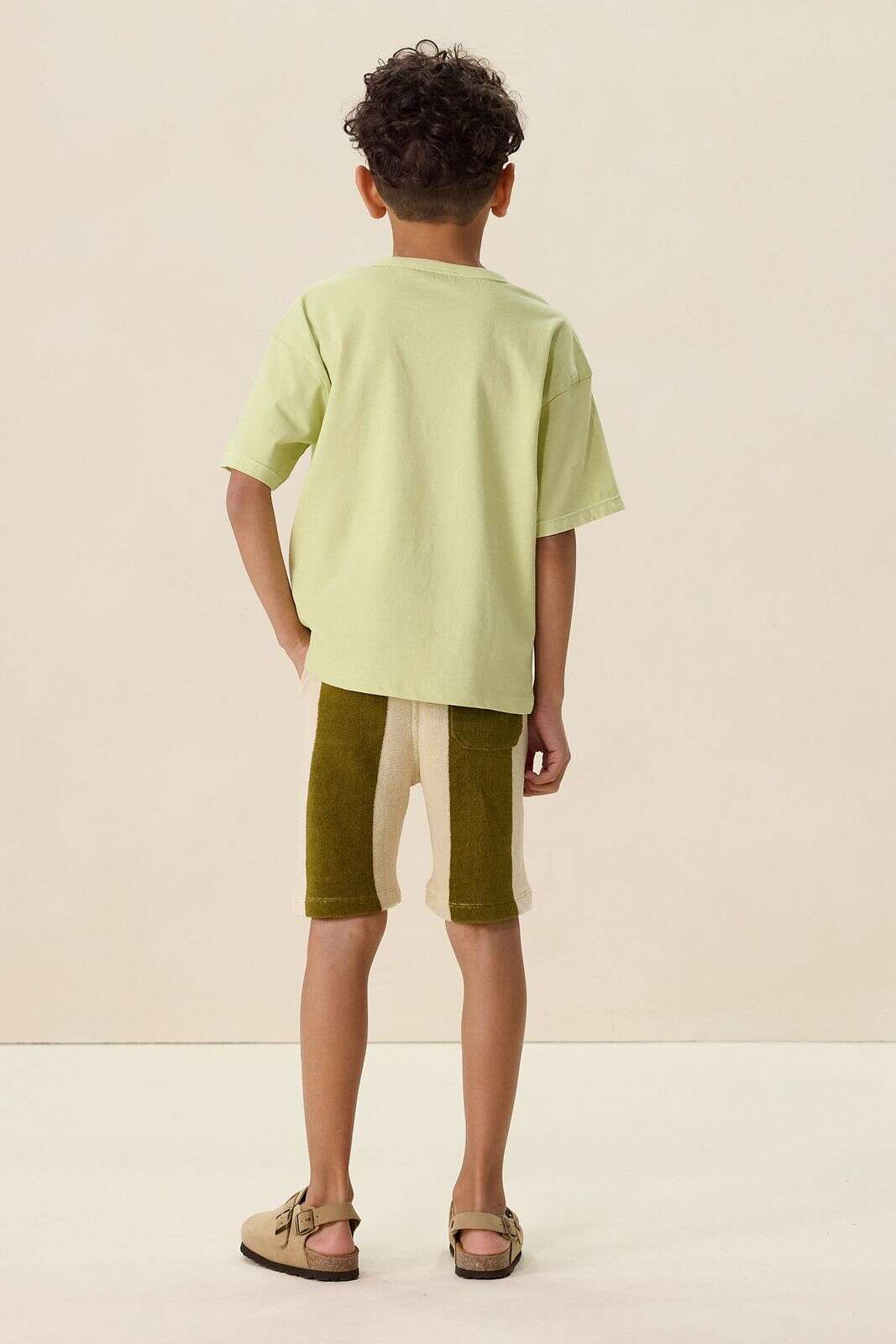 Groen gestreepte shorts
