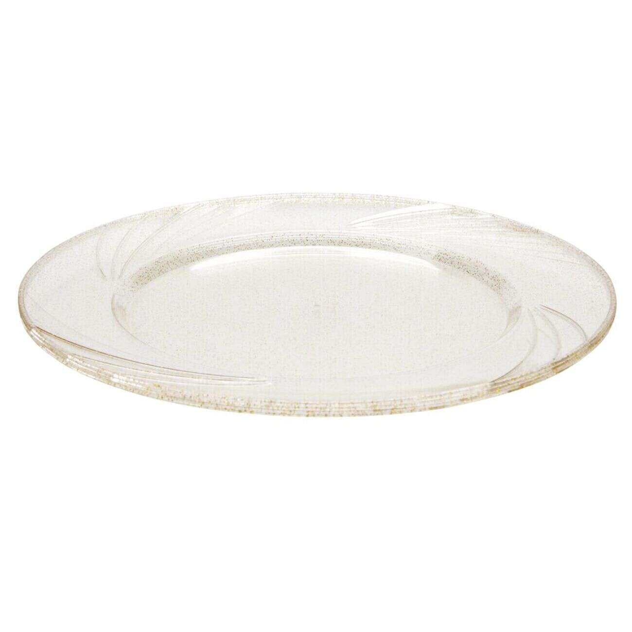 Assiette plastique réutilisable x4 pailletée dorée Ø26cm