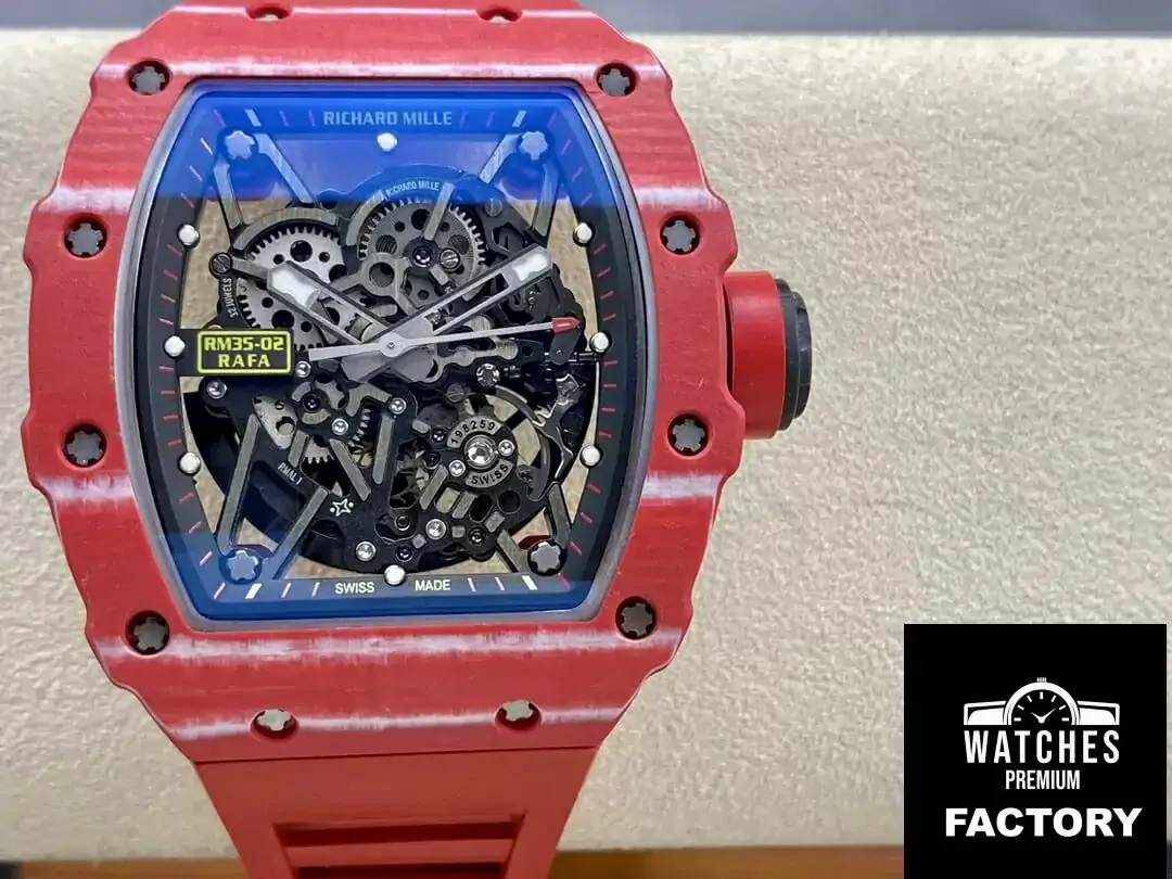 Richard Mille RM35-02 T+ Factory Red Carbon Fiber Rubber Strap
