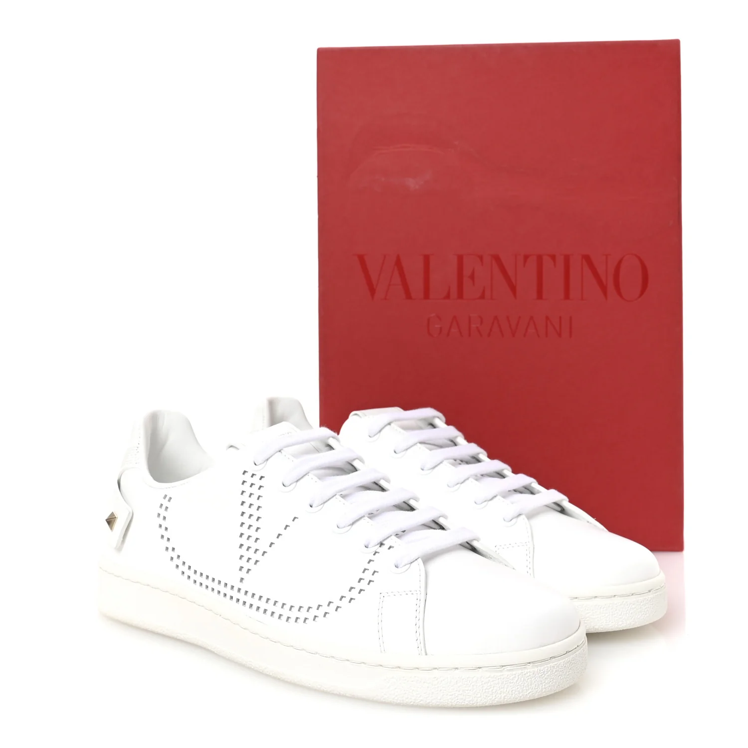 Calfskin Womens Backnet Sneakers 39.5 White