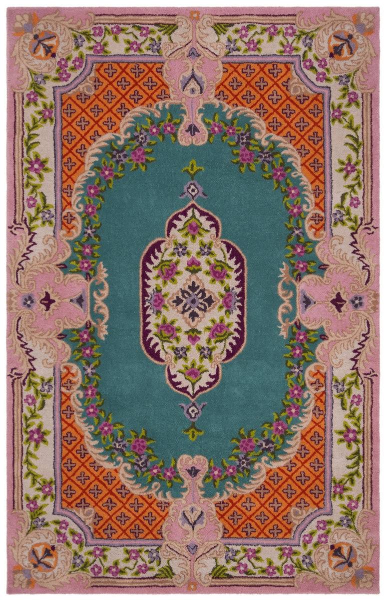 Safavieh Bellagio BLG535M Handmade Blue / Pink Rug, Size: 6' x 9'