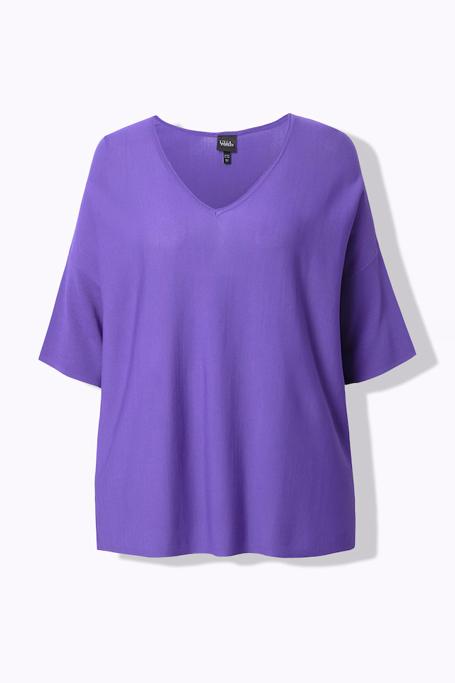 Oversized 3/4 Sleeve V-Neck Sweater