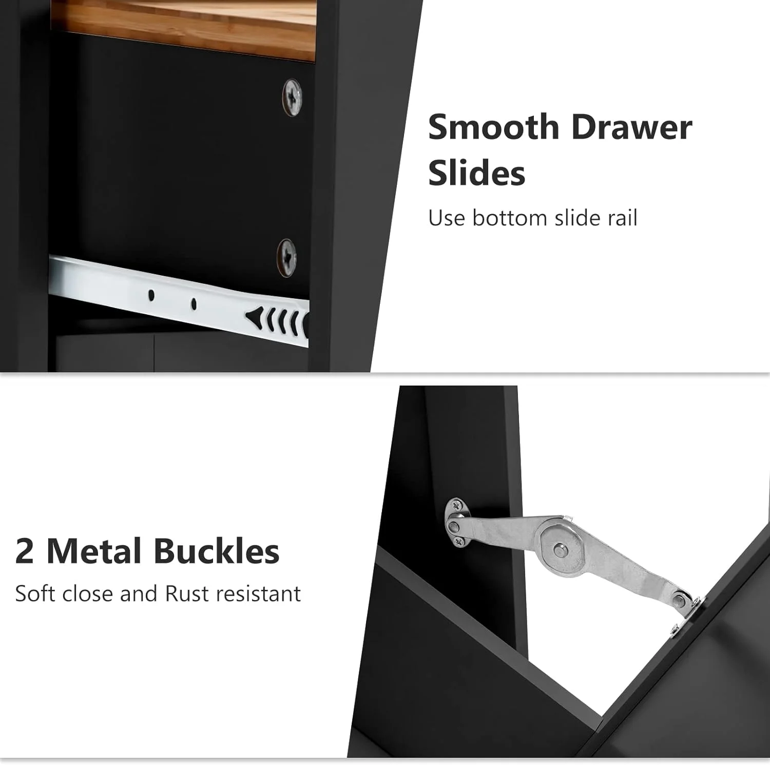 Double Trash Cabinet Tilt Out 20 Gallon, Pet Proof Kitchen Trash Cabinet Laundry Hamper with Cutting Board, Wood Garbage Recycling Station Hideaway Trash Holder Drawers(Full/White) - Image 7