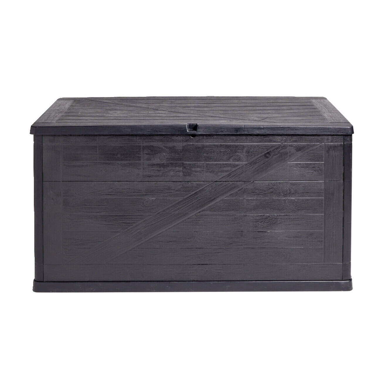 Coffre de rangement 320L  plastique gris foncé 119x45xH60cm