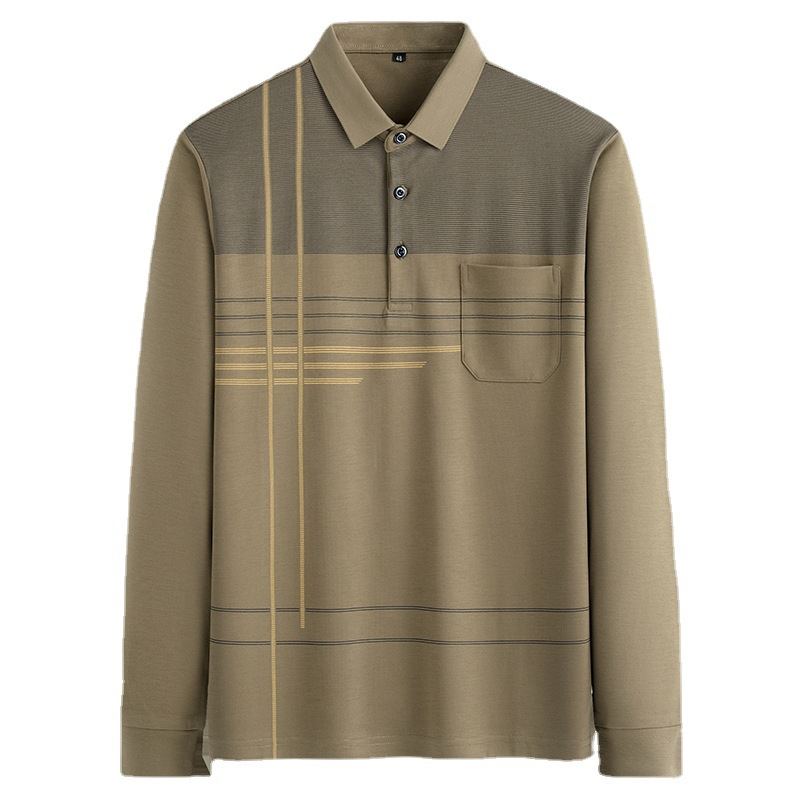 Polo à manches longues pour homme avec poche 002