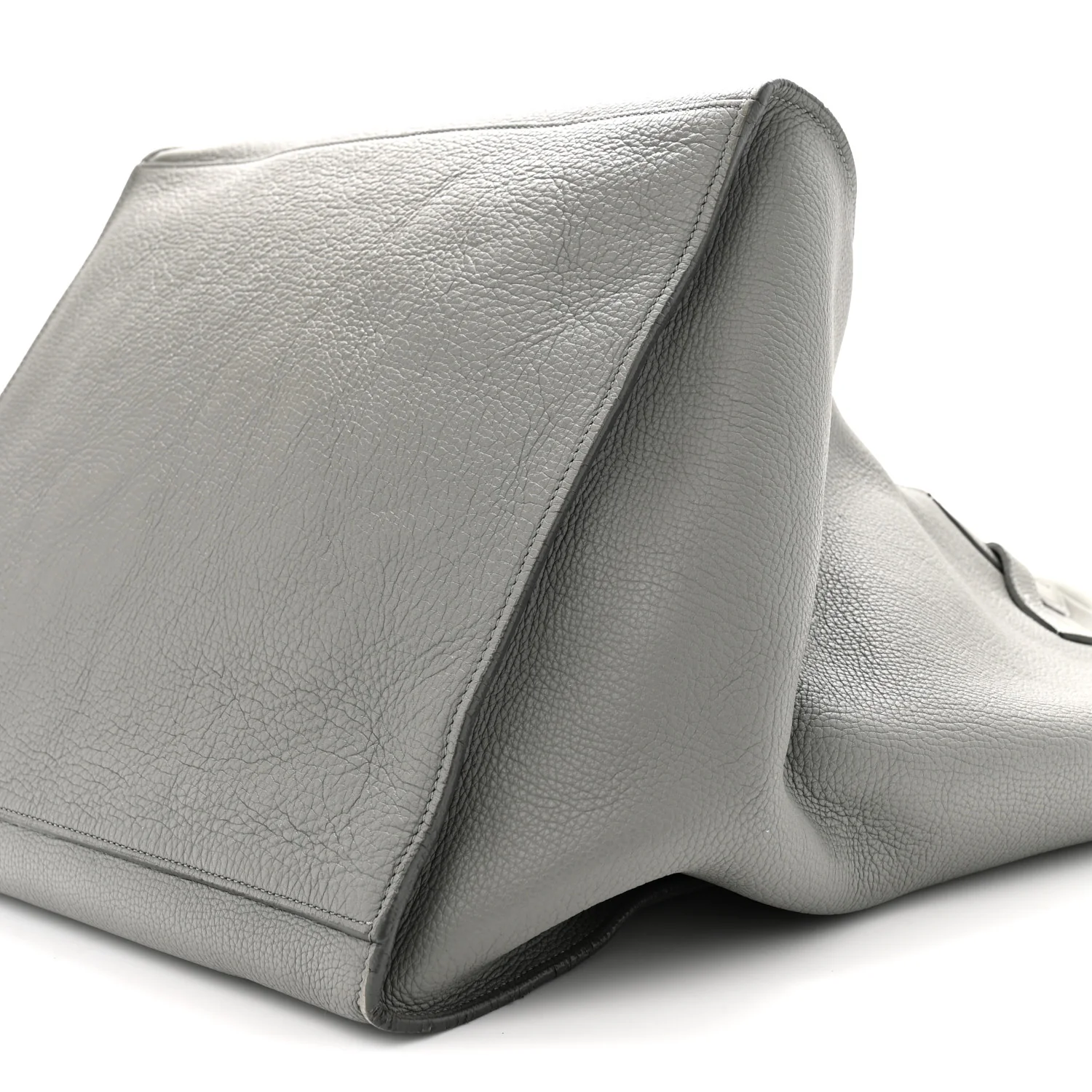 Supple Grained Calfskin Medium Big Bag Grey