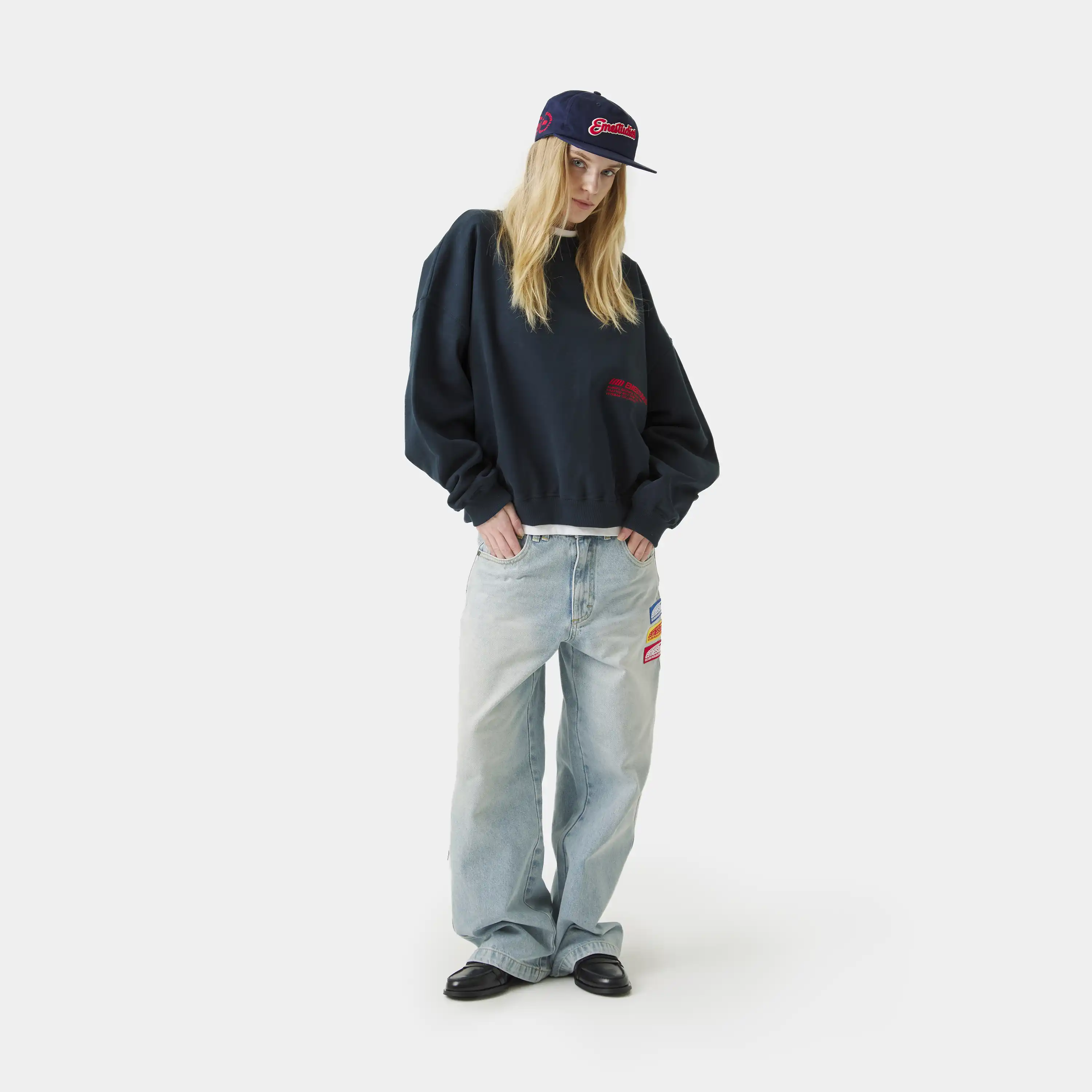 Roots Navy Oversized Crewneck