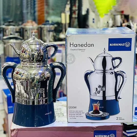 Hanedan Premium Silver 18/10 Cr-Ni Stainless Steel Dishwasher Safe Electric Tea Maker(Inox Chrome 162.2 oz (4800 mL)) - Image 9