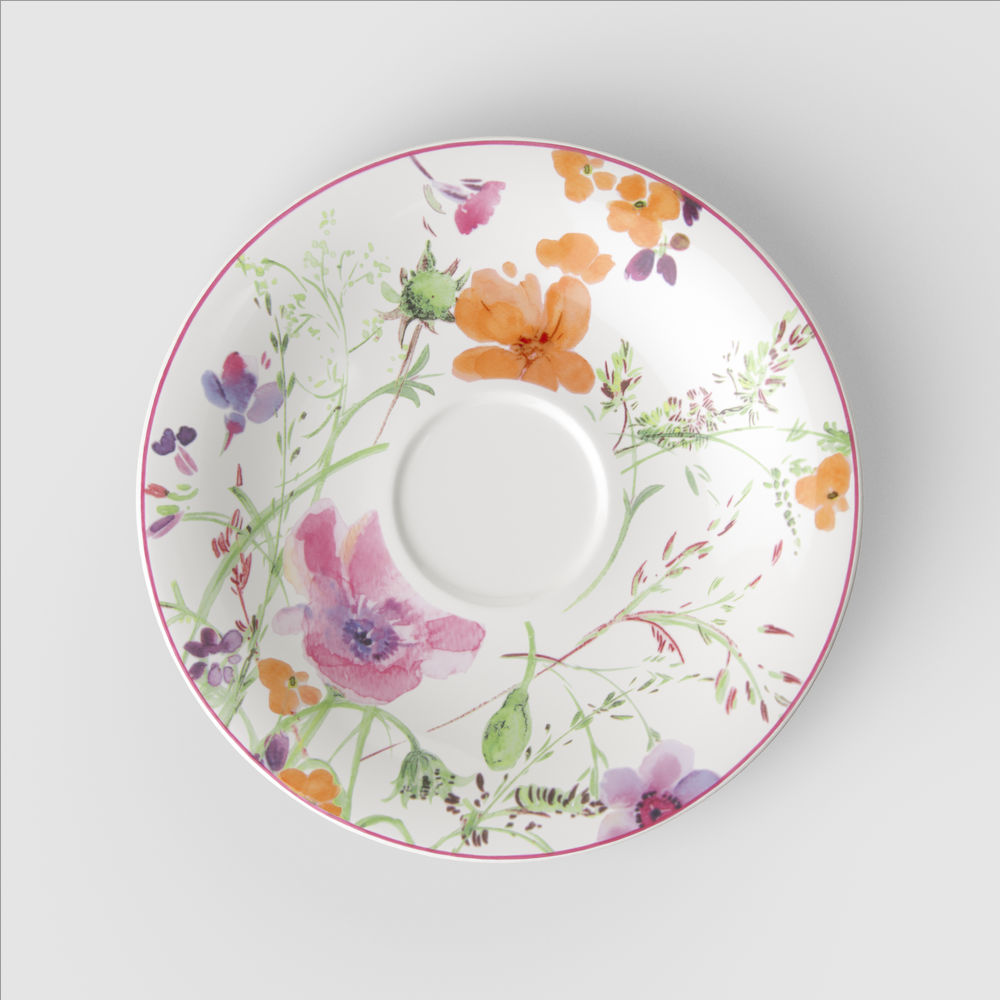 Mariefleur Cappuccino cup saucer - Multi-colored, 7.5'', Premium Porcelain