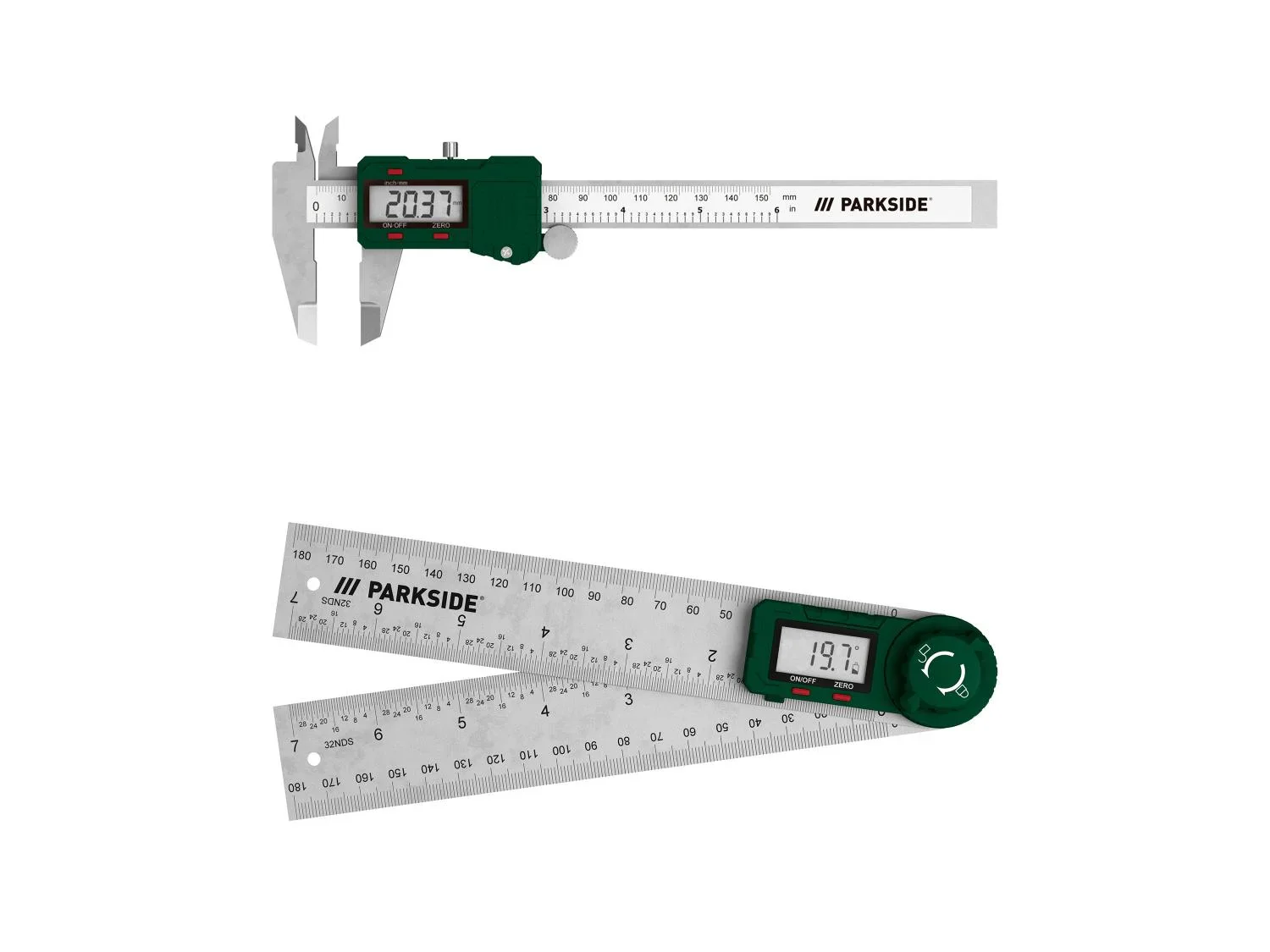 PARKSIDE Pied  coulisse numrique, 0150 mm ou Rapporteur numrique, 0360