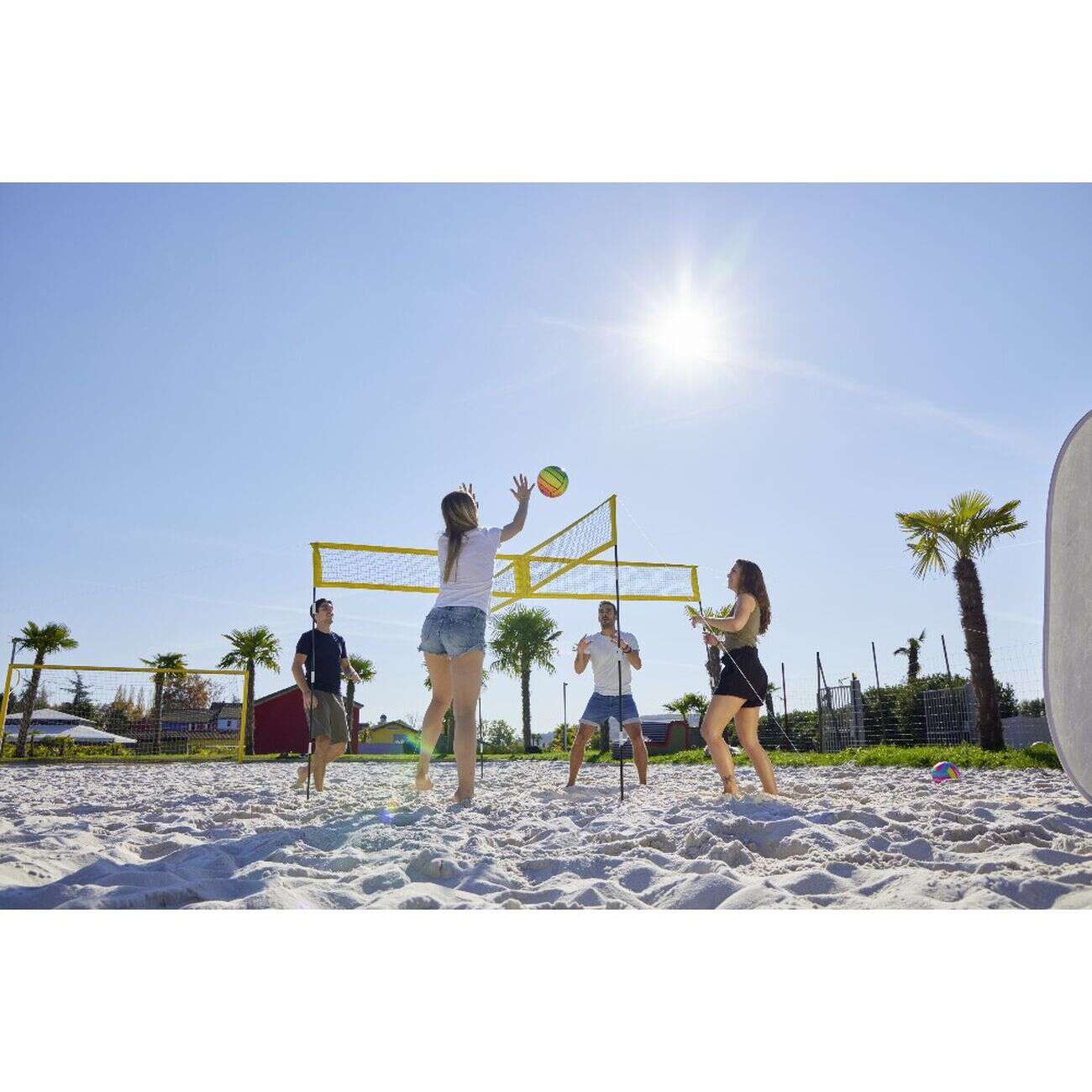 Filet pour volley-ball 4 côtés noir et jaune
