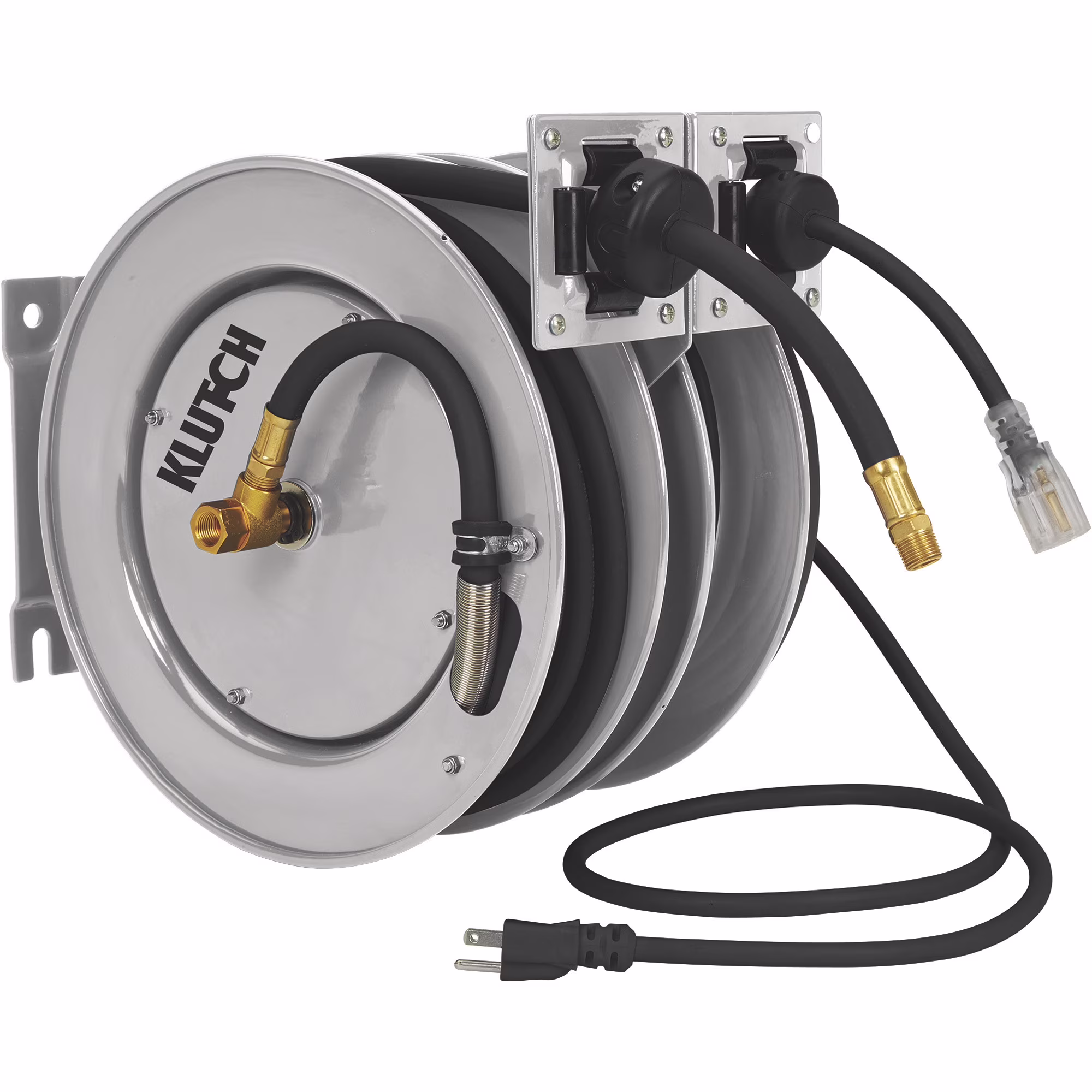 Combo Air and Electric Hose Reel, 3/8in. x 25ft., Steel